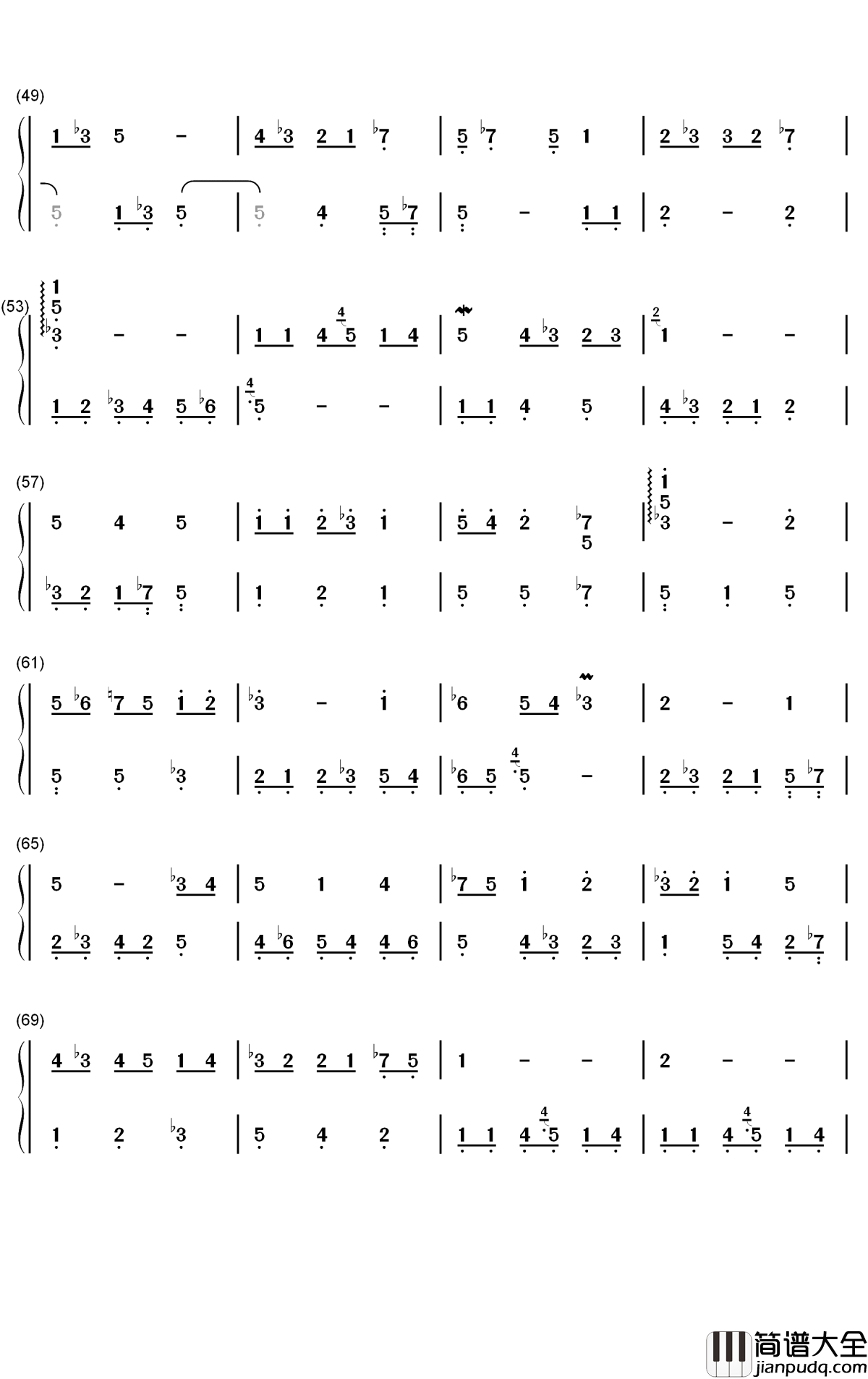 木毛组曲钢琴简谱_数字双手_IDW哒