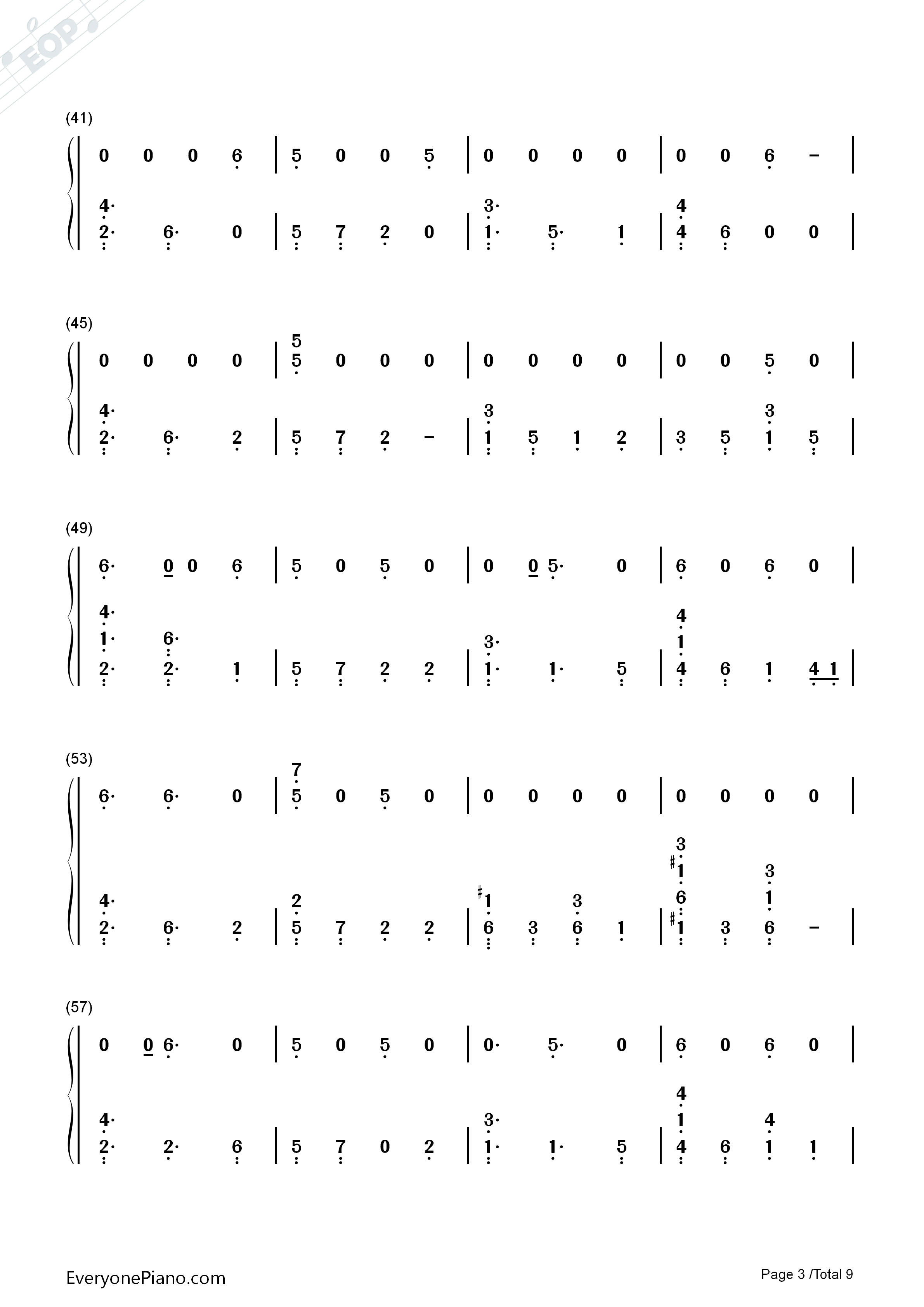 Rain钢琴简谱_The_Script演唱