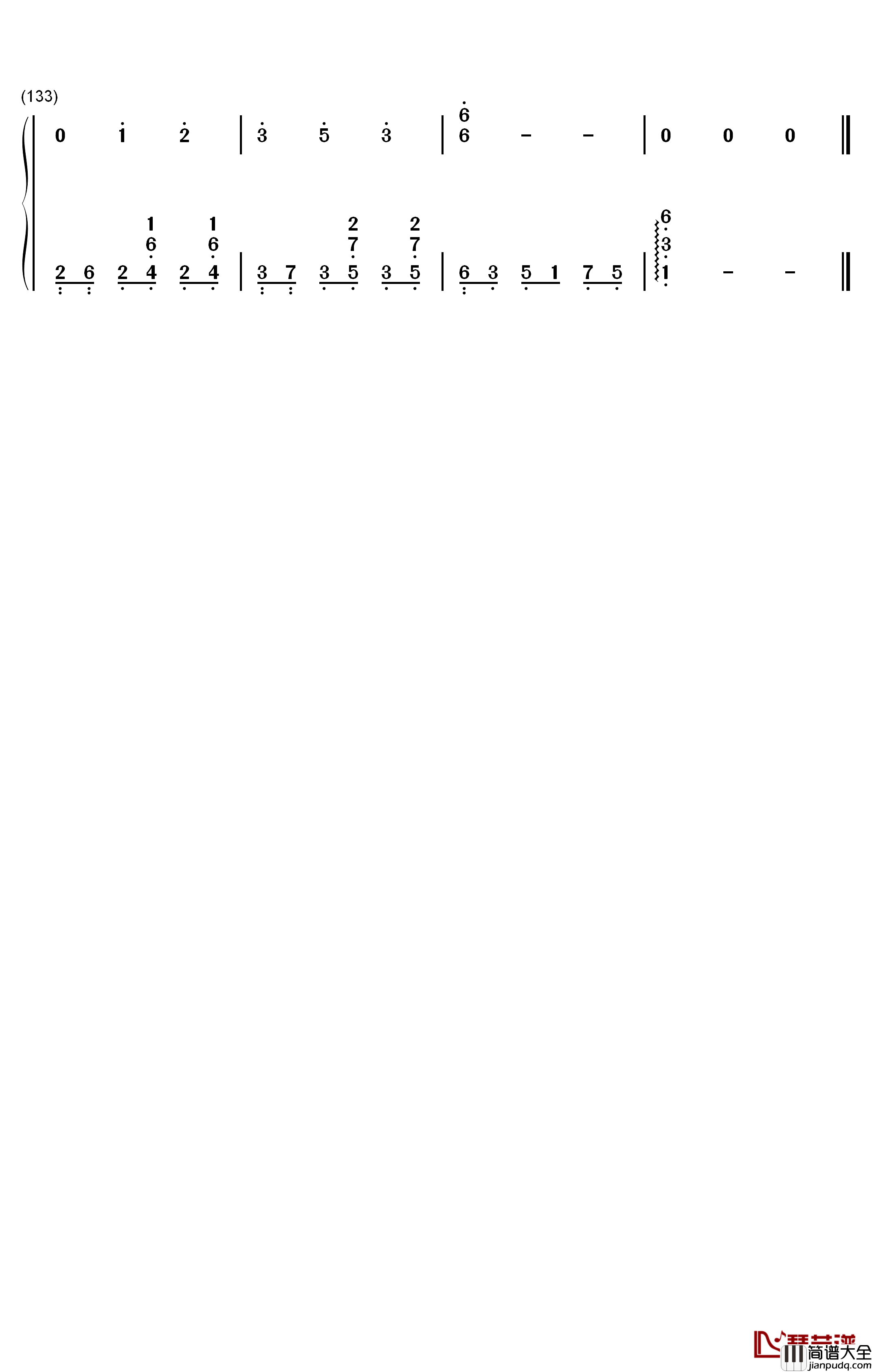 月出钢琴简谱_数字双手_双笙
