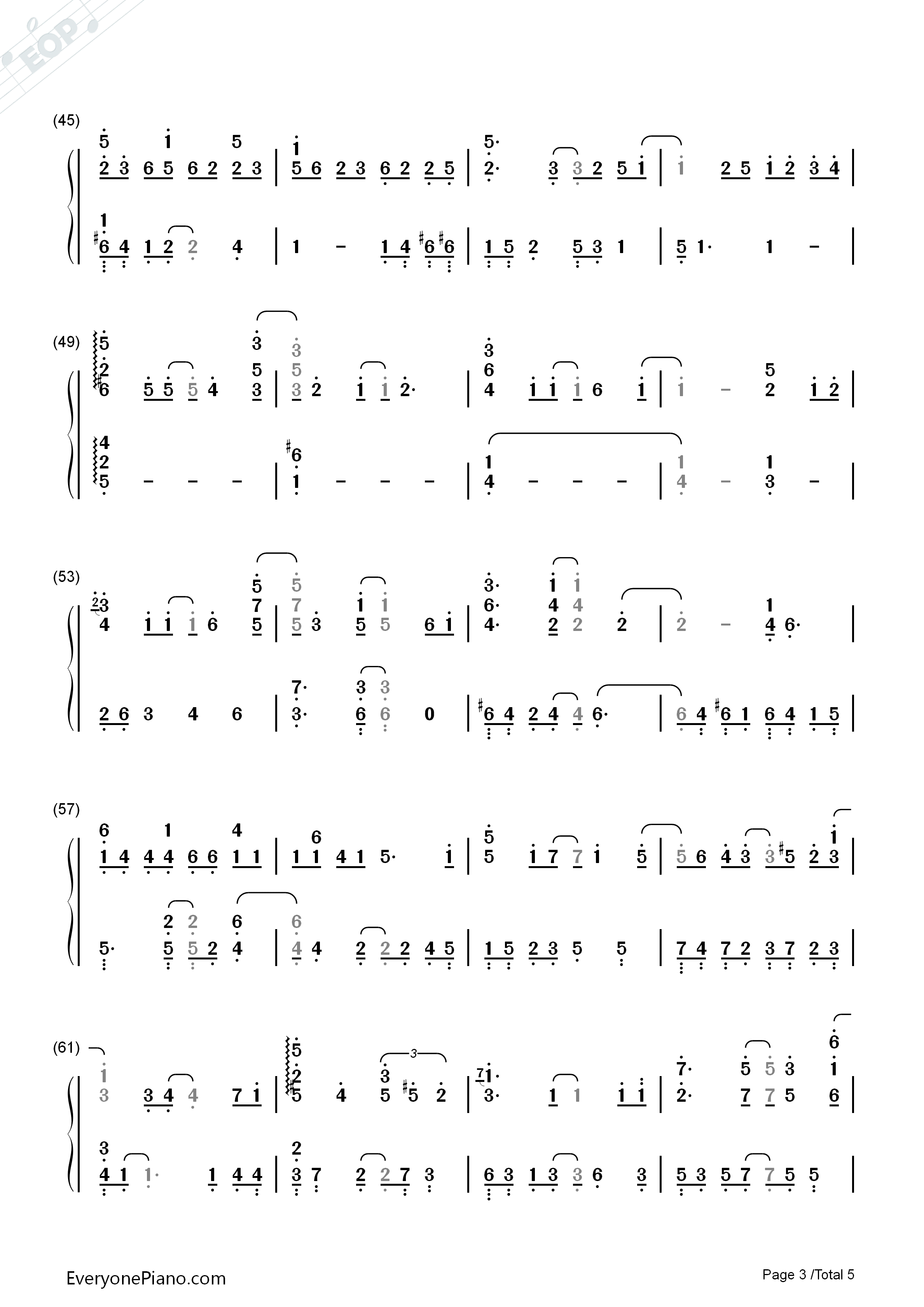 Letter钢琴简谱_Yiruma演唱