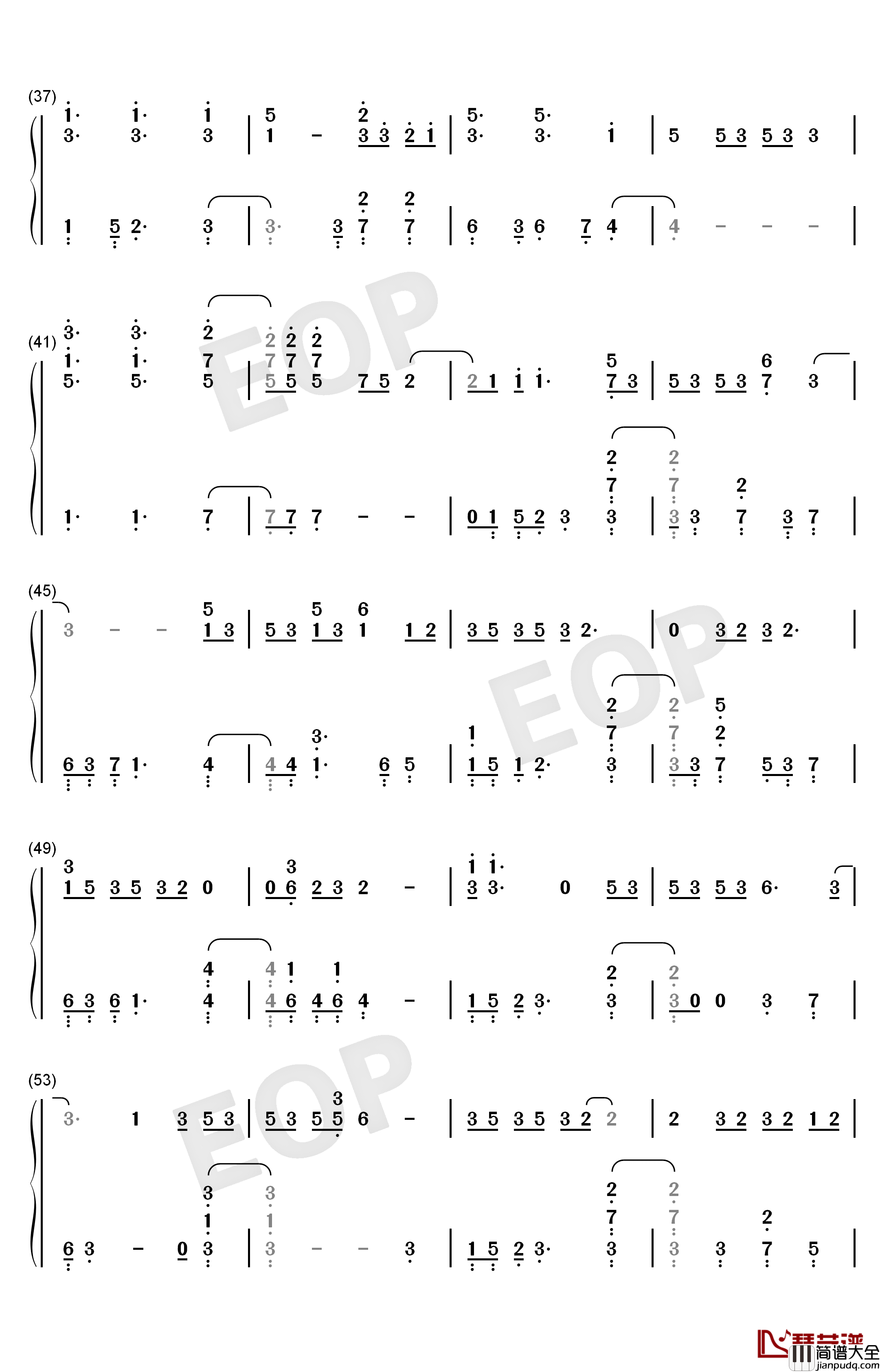 BBIBBI钢琴简谱_数字双手_IU_李知恩