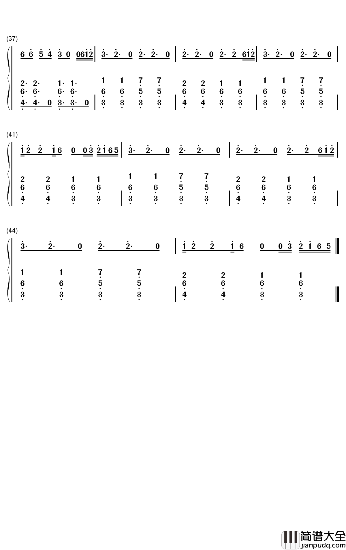 Levitating钢琴简谱_数字双手_Dua_Lipa