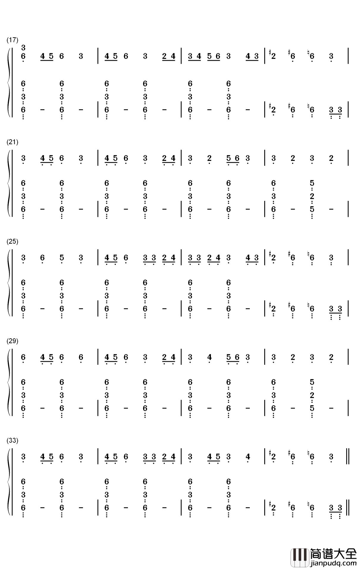 Noise钢琴简谱_数字双手_Nightwish