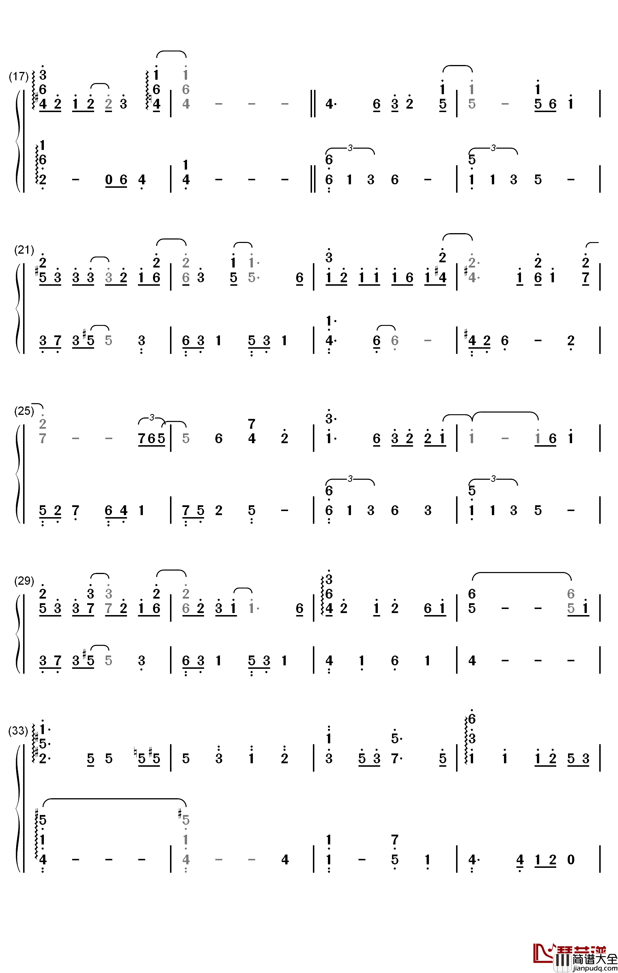 Half_The_World_Away钢琴简谱_数字双手_Oasis