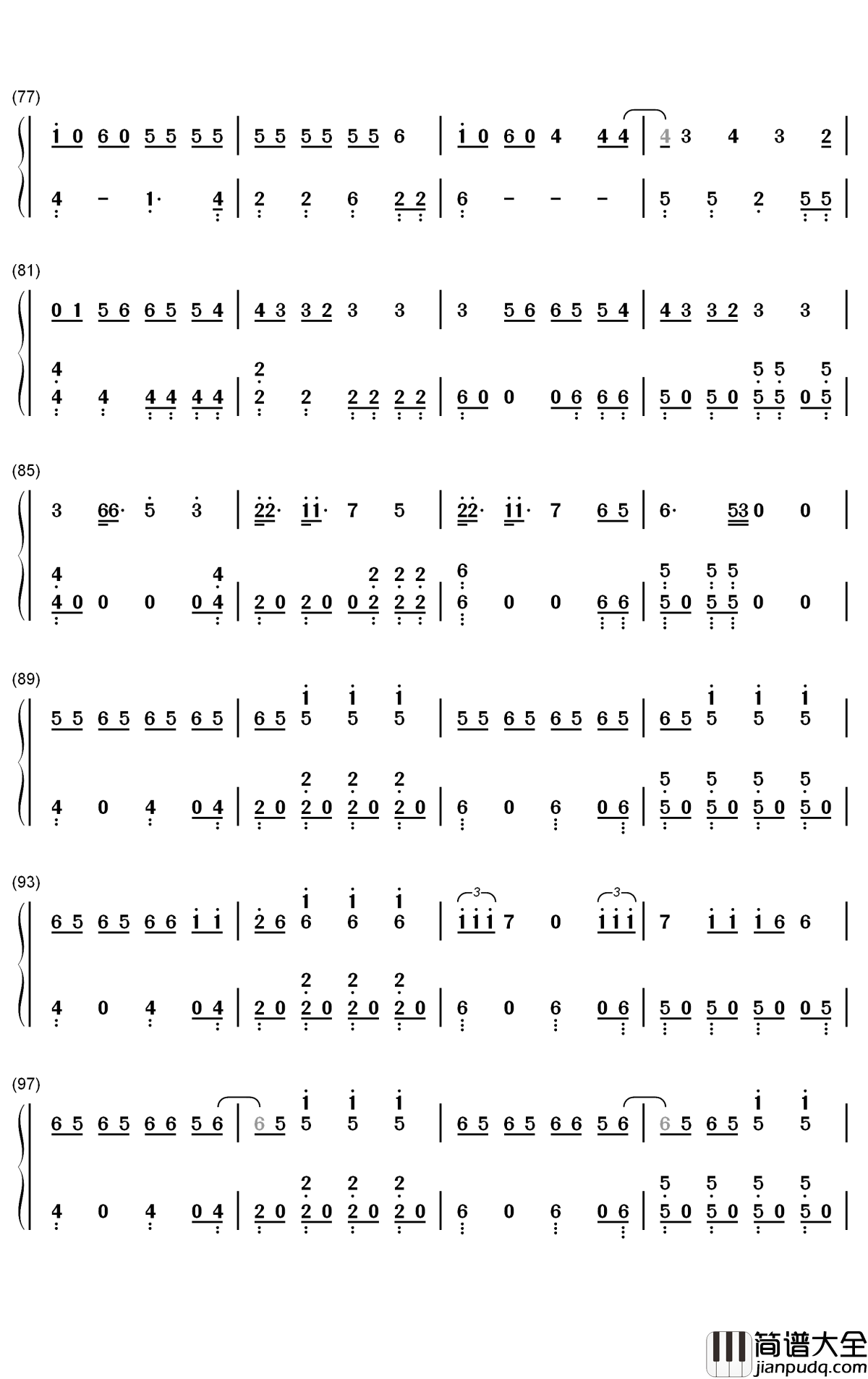 Black_Swan钢琴简谱_数字双手_防弹少年团
