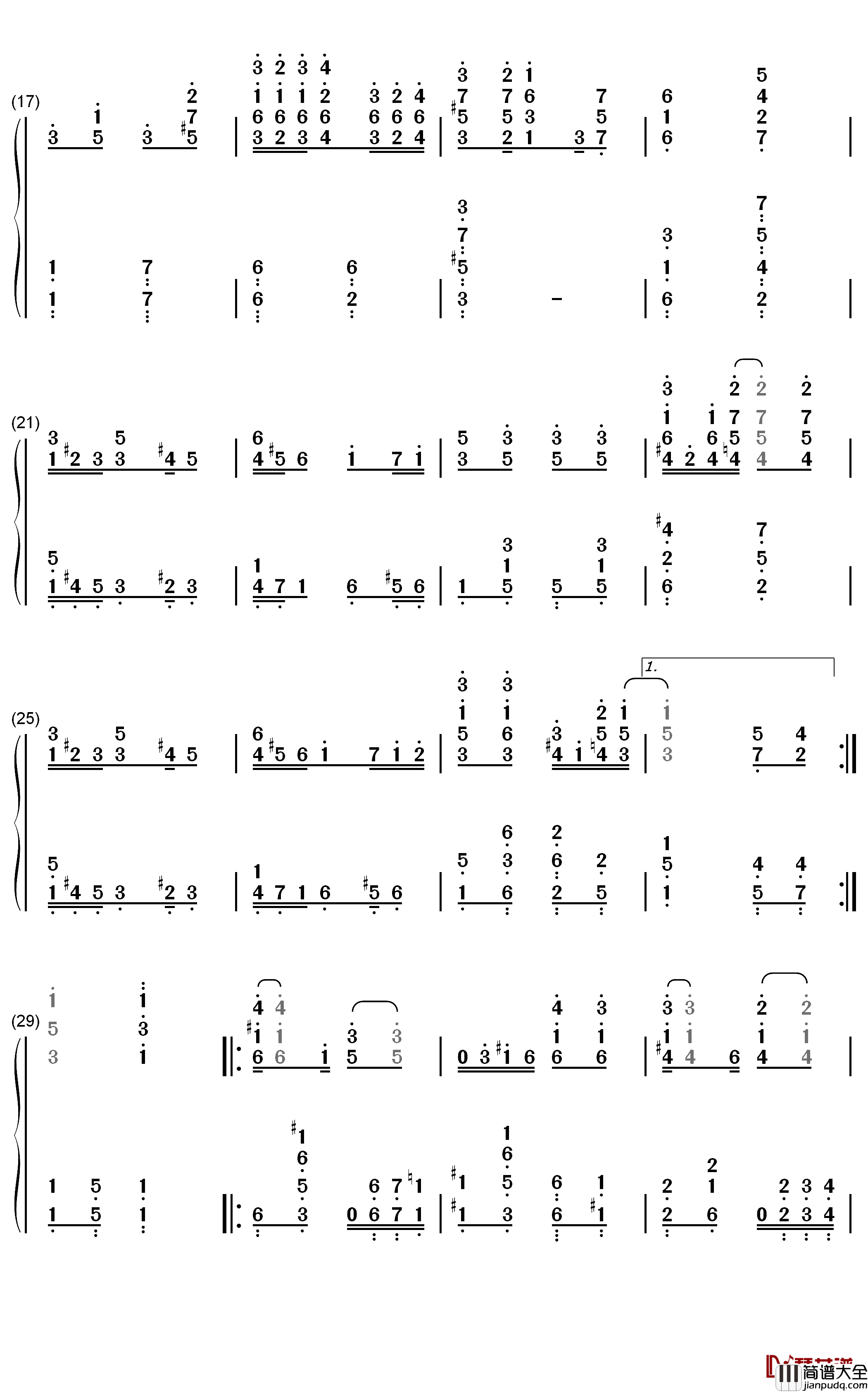 Lovers_Lane_Glide钢琴简谱_数字双手_Calvin_Woolsey