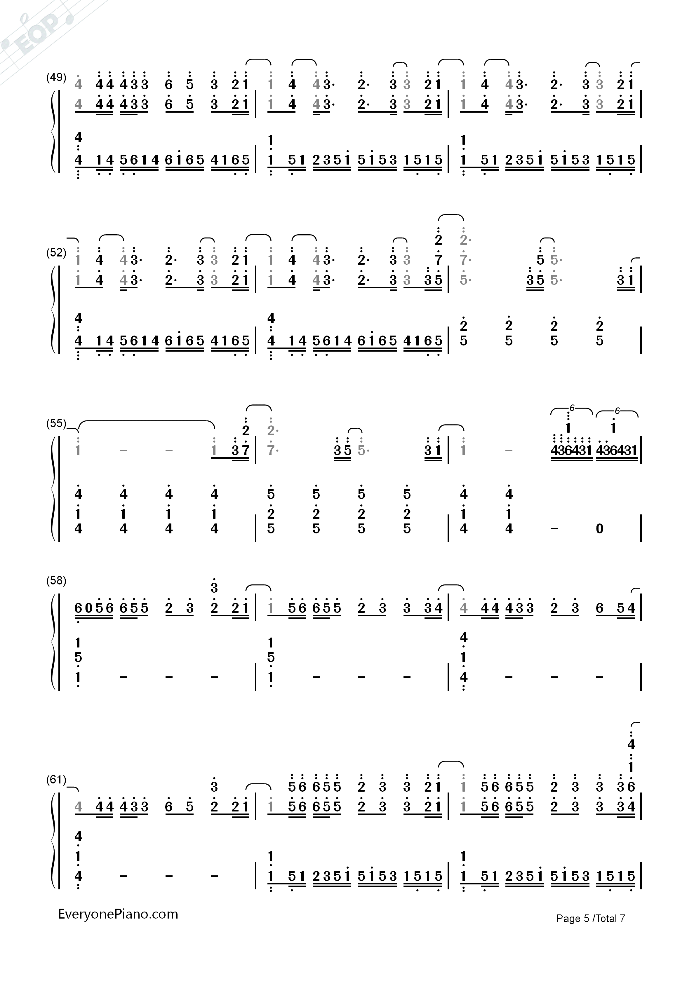 Steal_My_Girl钢琴简谱_One_Direction演唱
