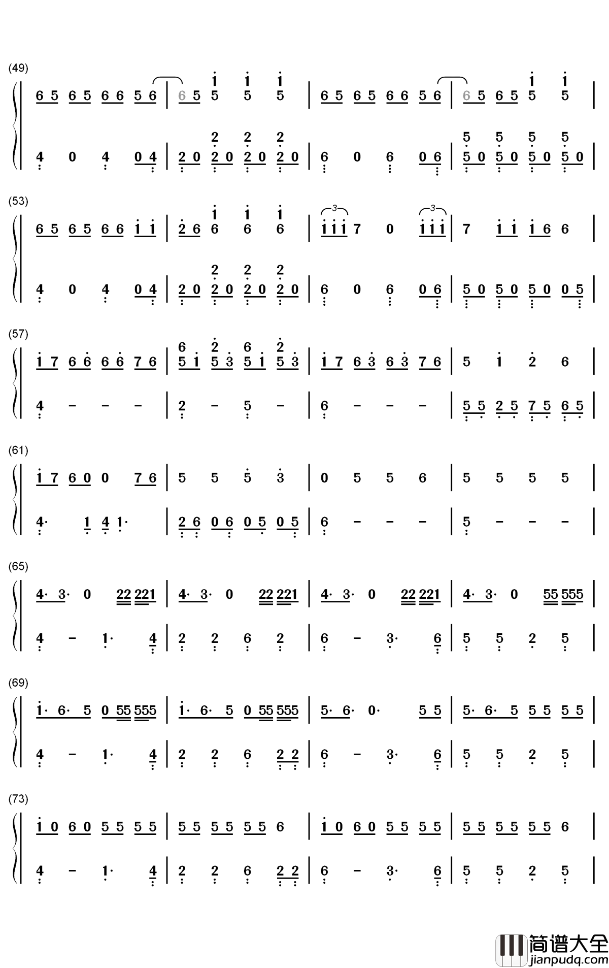 Black_Swan钢琴简谱_数字双手_防弹少年团