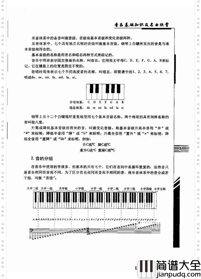音乐基础知识及名曲欣赏目录1_60简谱