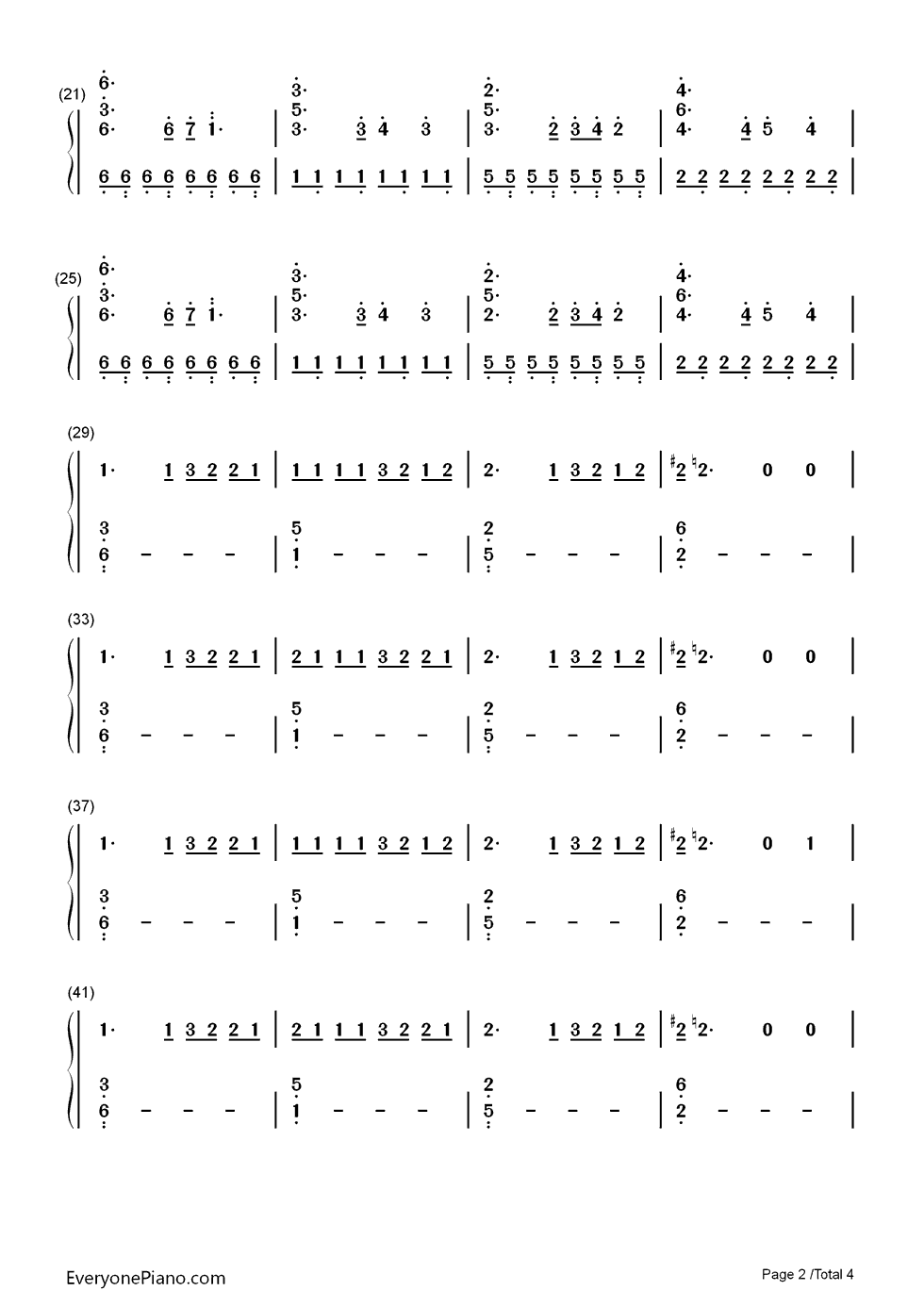 Prayer_in_C钢琴简谱_Lilly_Wood_and_the_Prick演唱