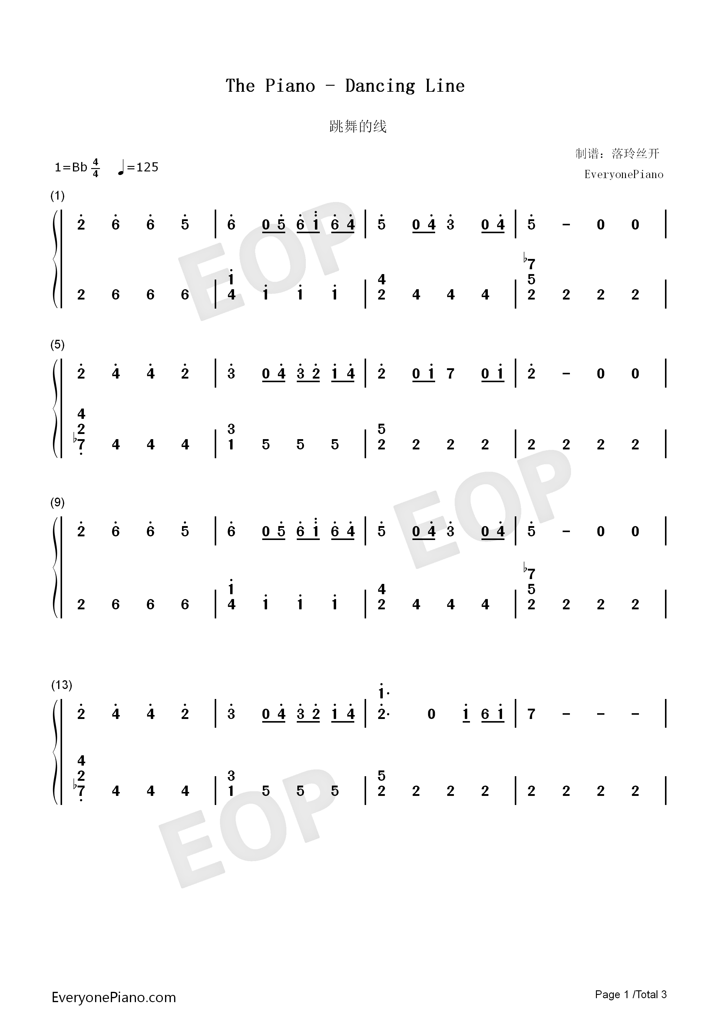 The_Piano钢琴简谱_猎豹移动公司演唱