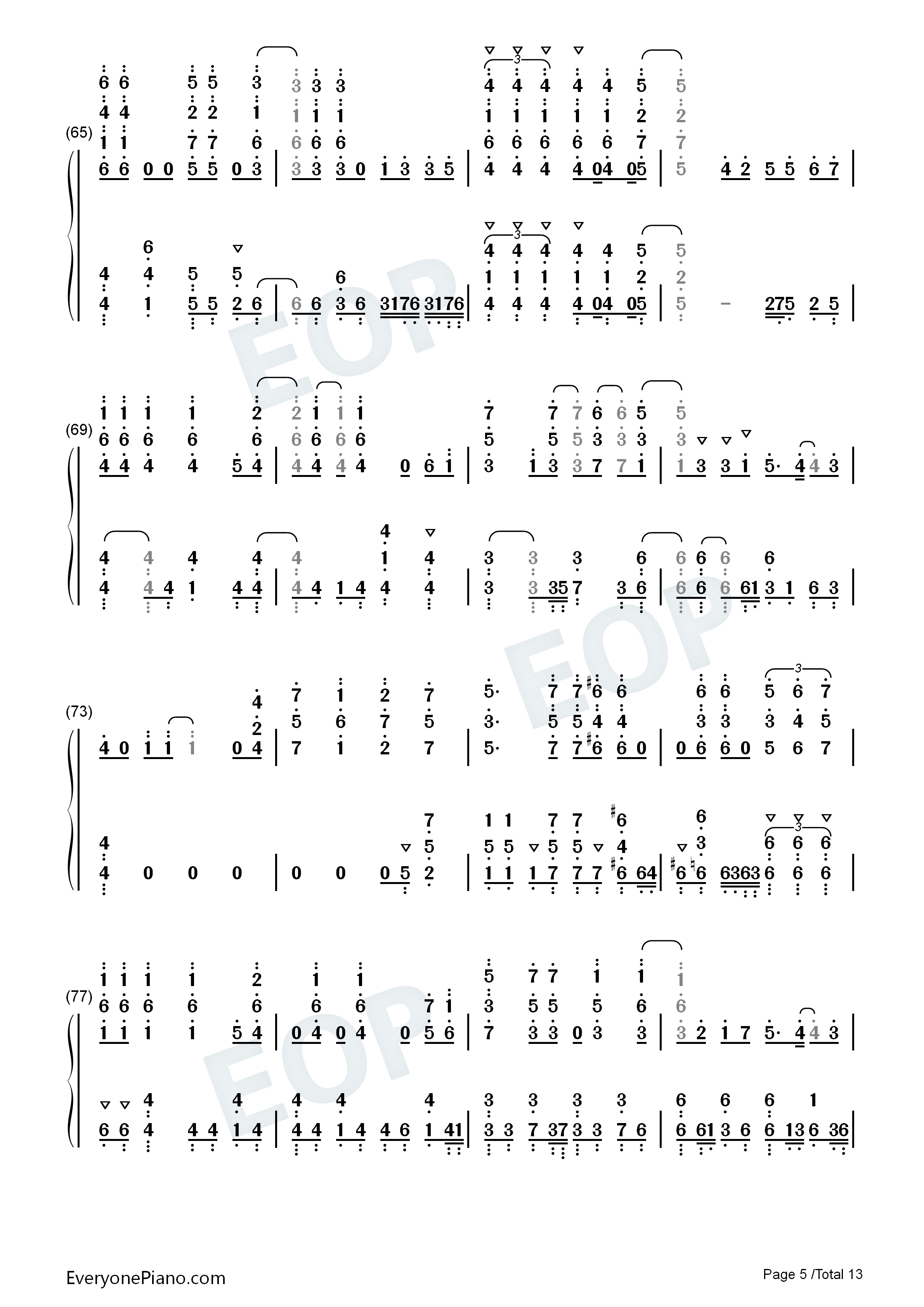 Free_Turn钢琴简谱_TrySail演唱