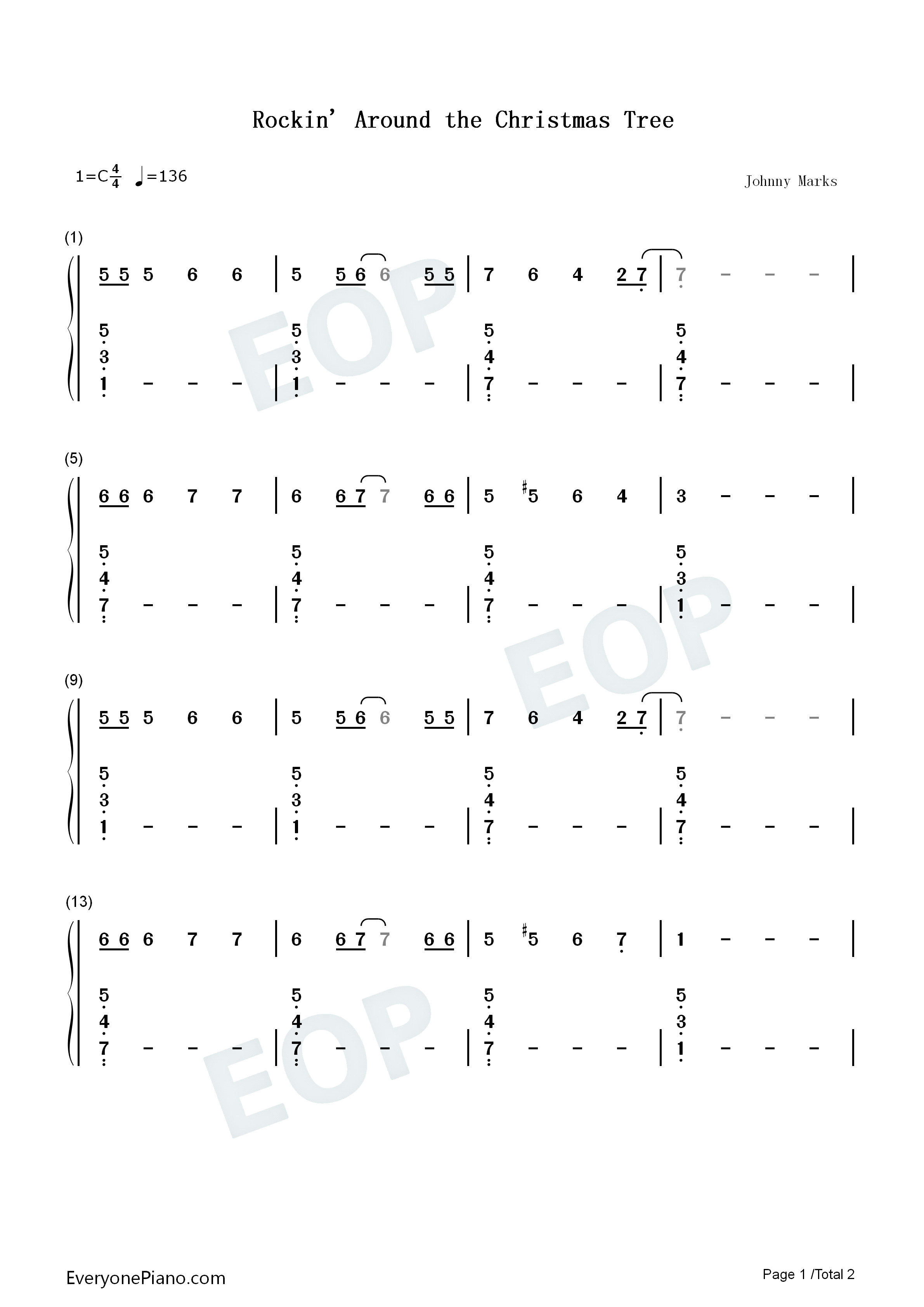 Rockin_Around_the_Christmas_Tree钢琴简谱_Brenda_Lee演唱