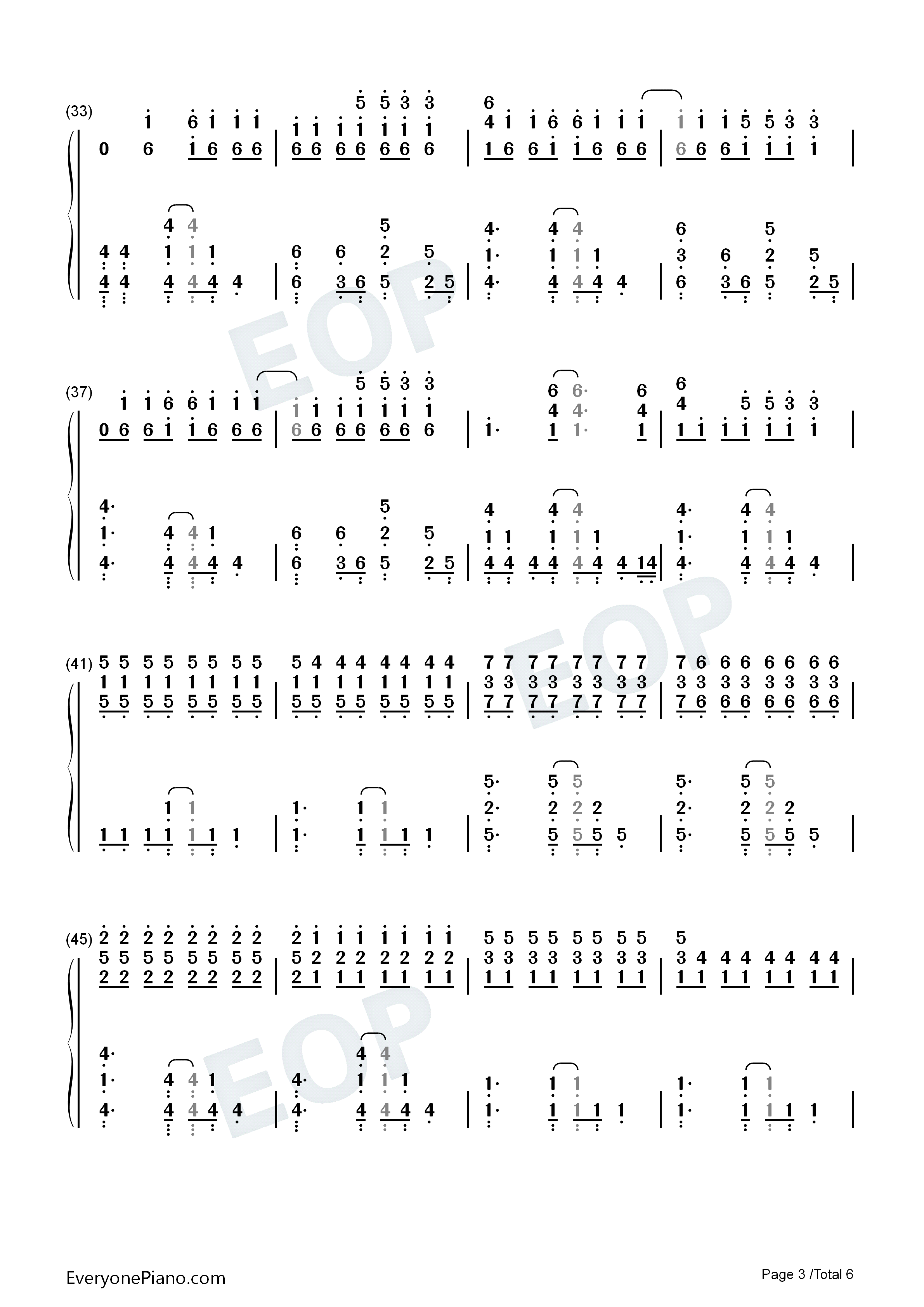 Yellow钢琴简谱_Coldplay演唱
