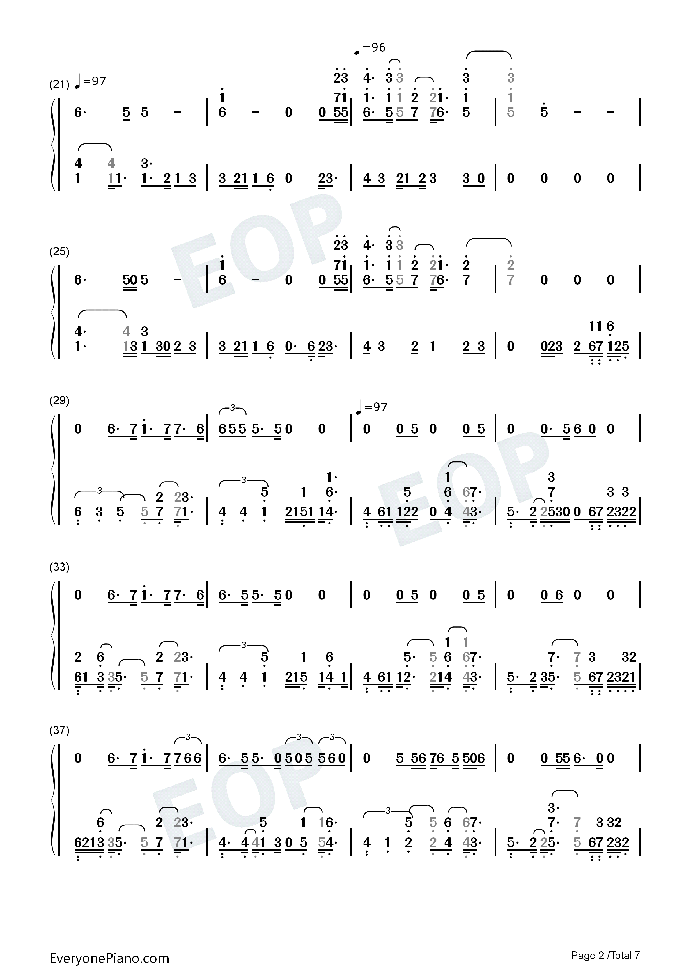 Afire_Love钢琴简谱_Ed_Sheeran演唱
