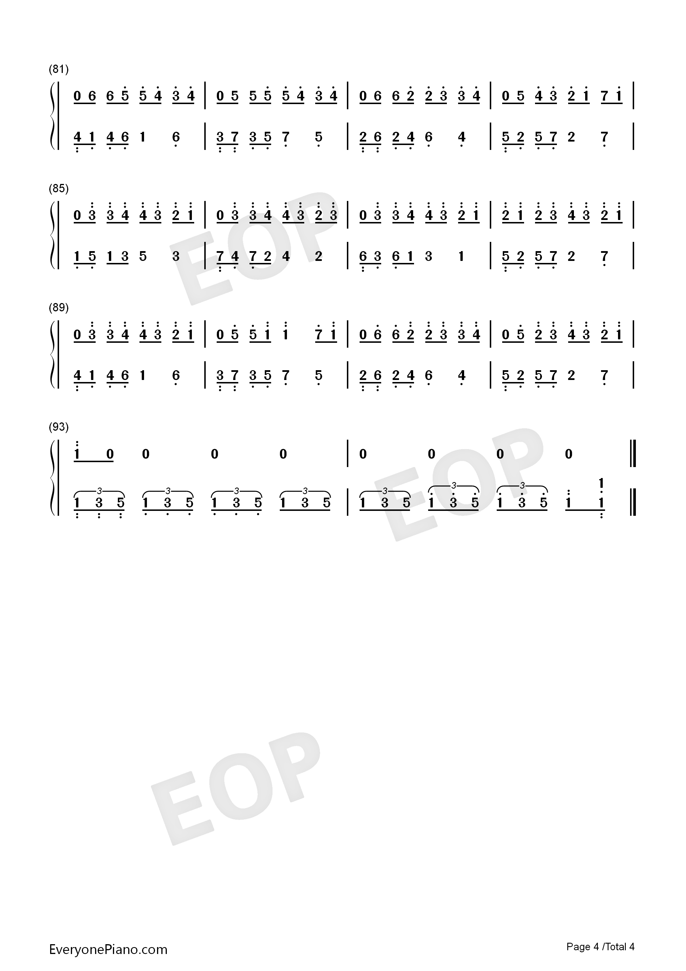 我以为钢琴简谱_品冠演唱