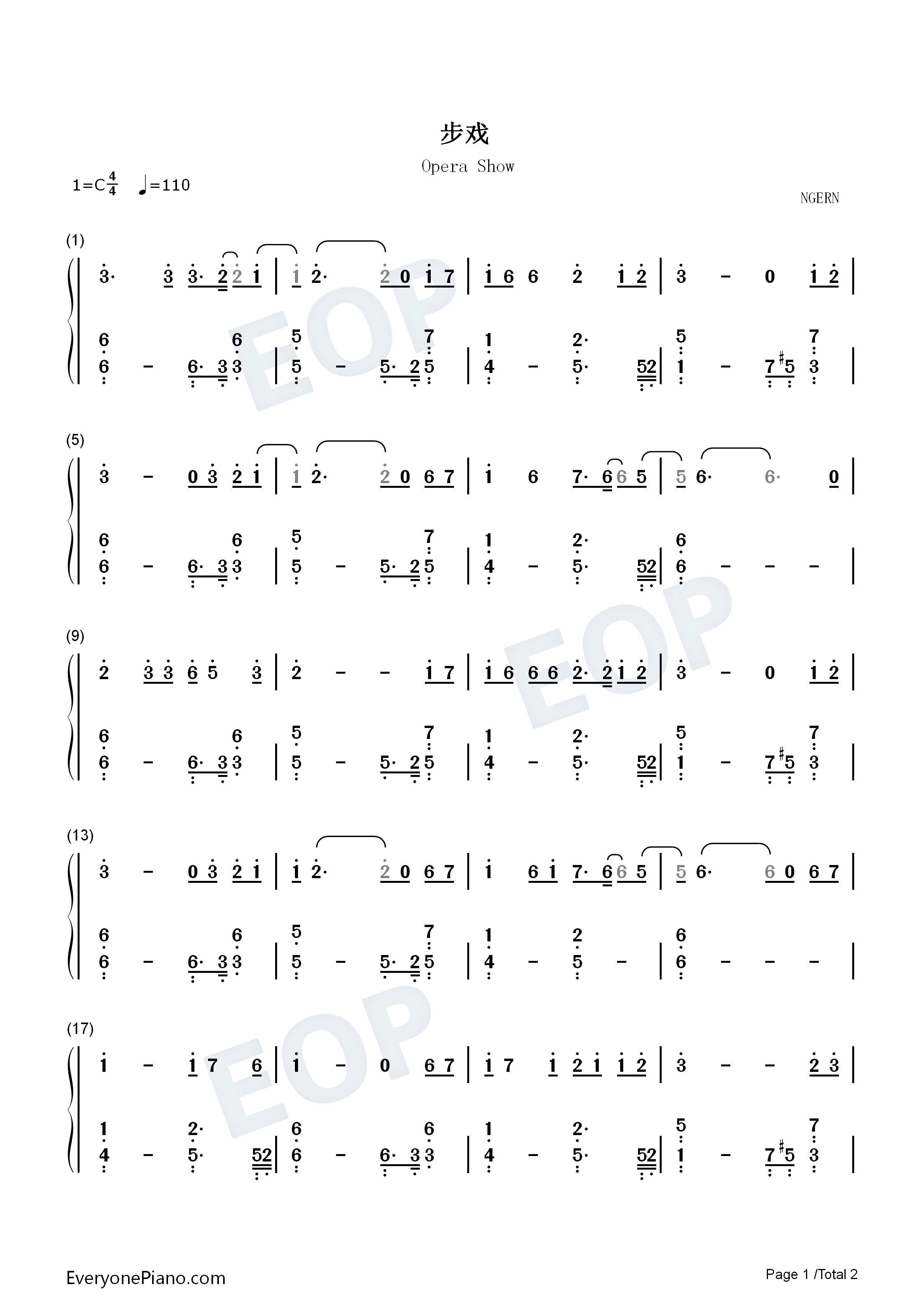 步戏钢琴简谱_五音Jw_Assen捷演唱