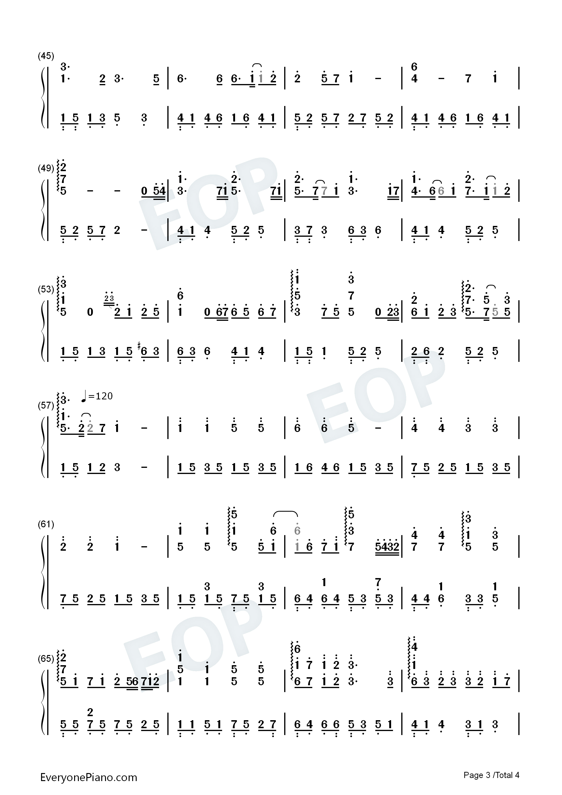 20钢琴简谱_初学者_演唱