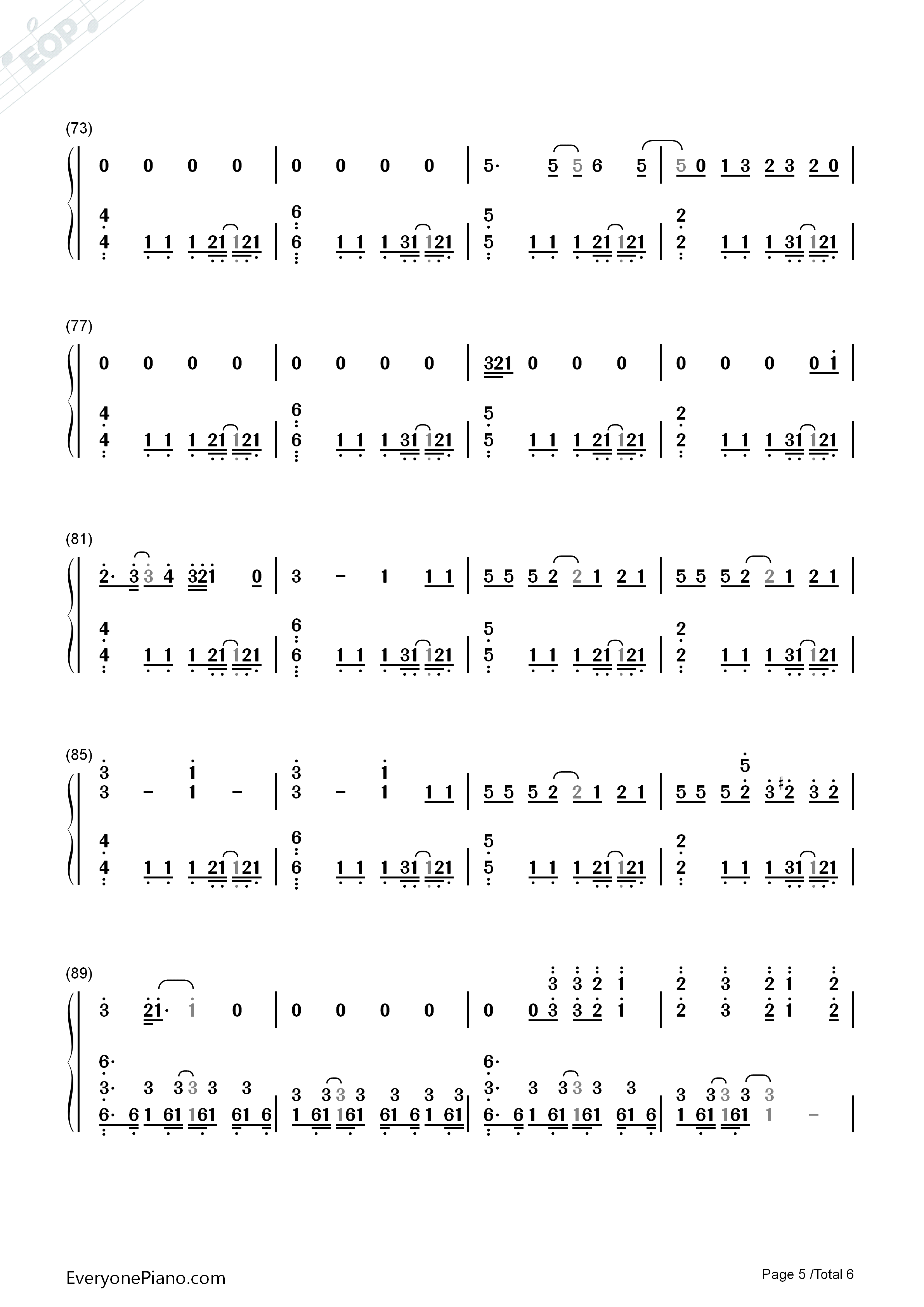 Blame钢琴简谱_Calvin_Harris_ft._John_Newman演唱
