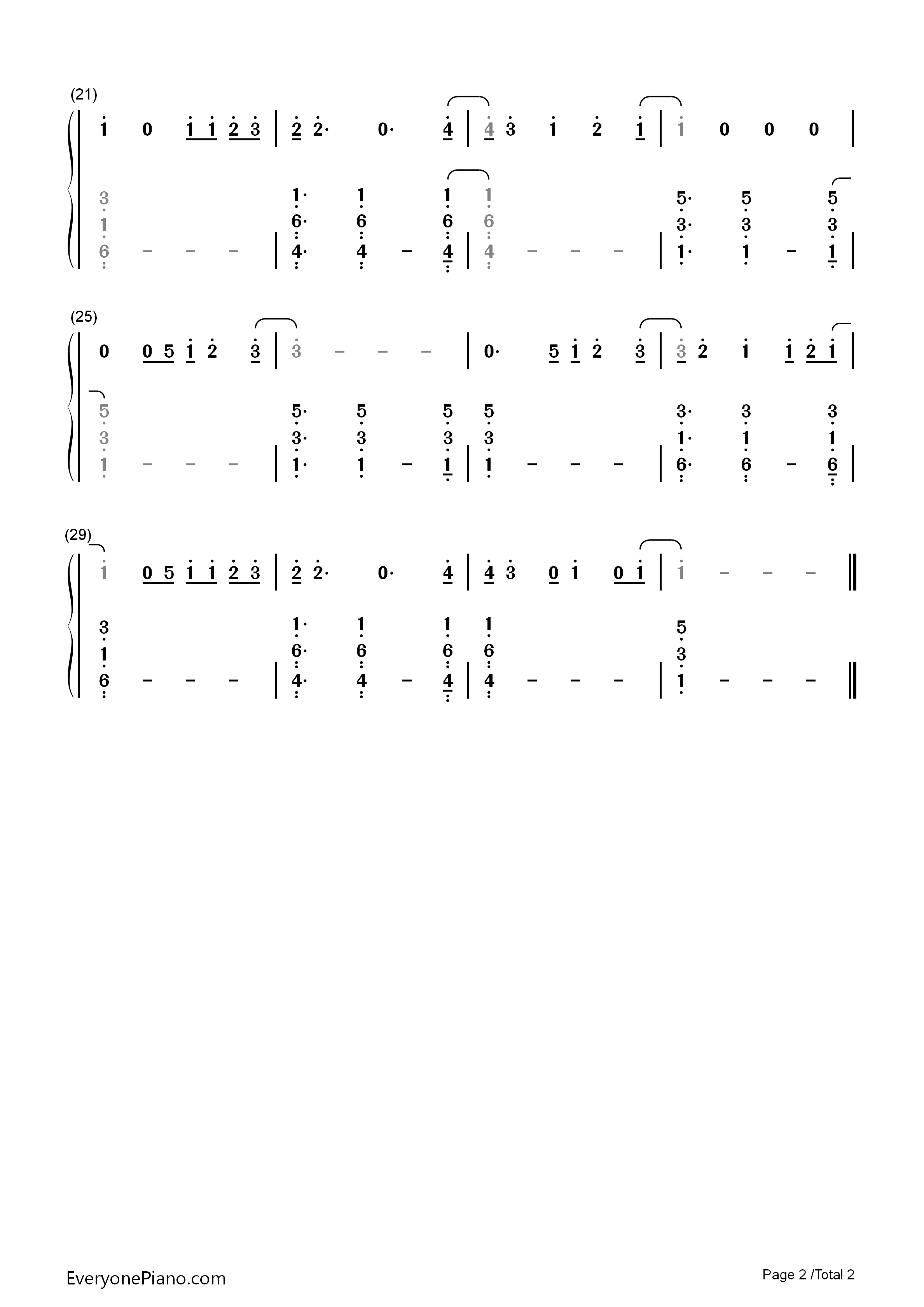 Just_The_Way_You_Are钢琴简谱_Bruno_Mars演唱