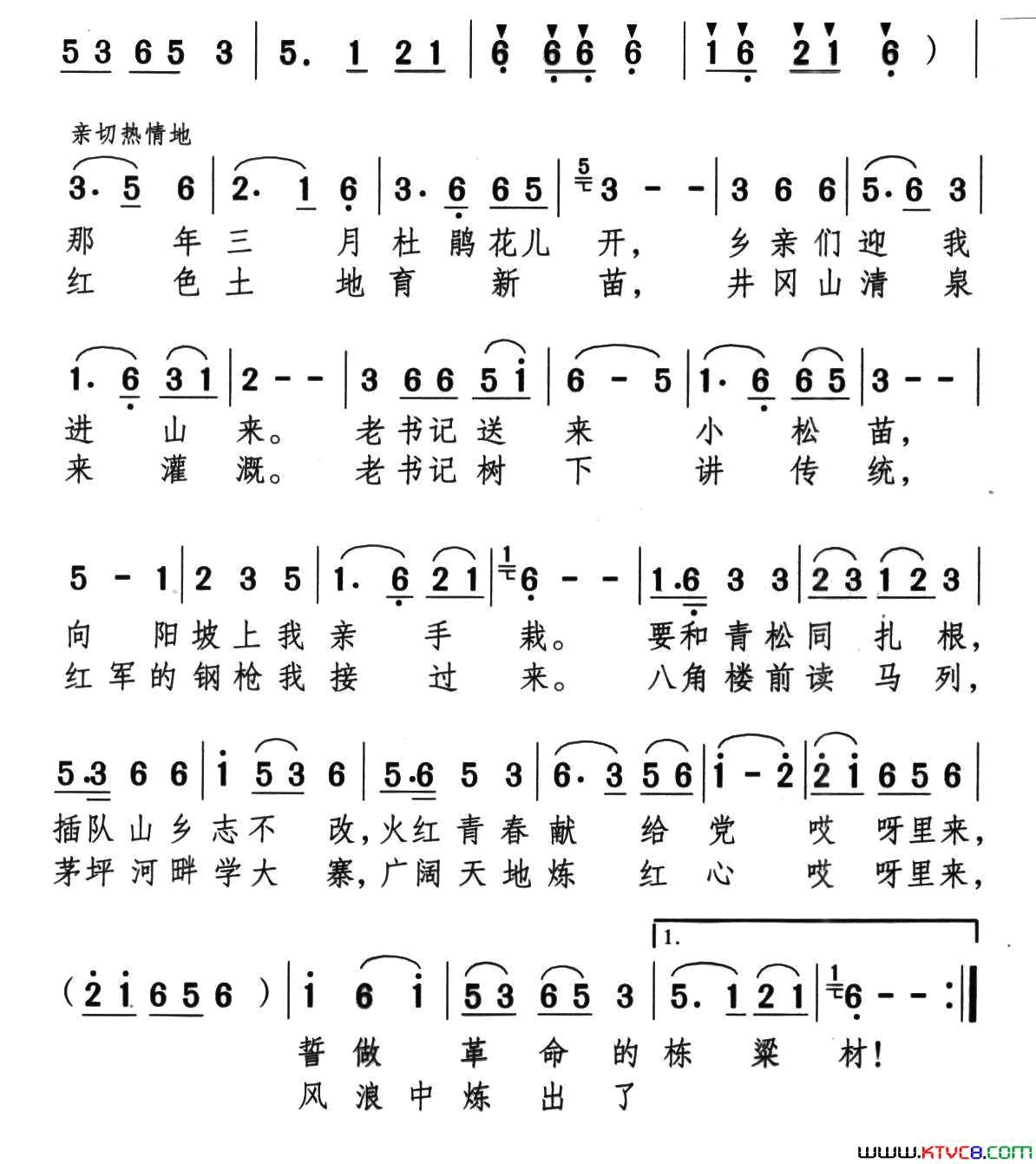 井冈新松长成材简谱