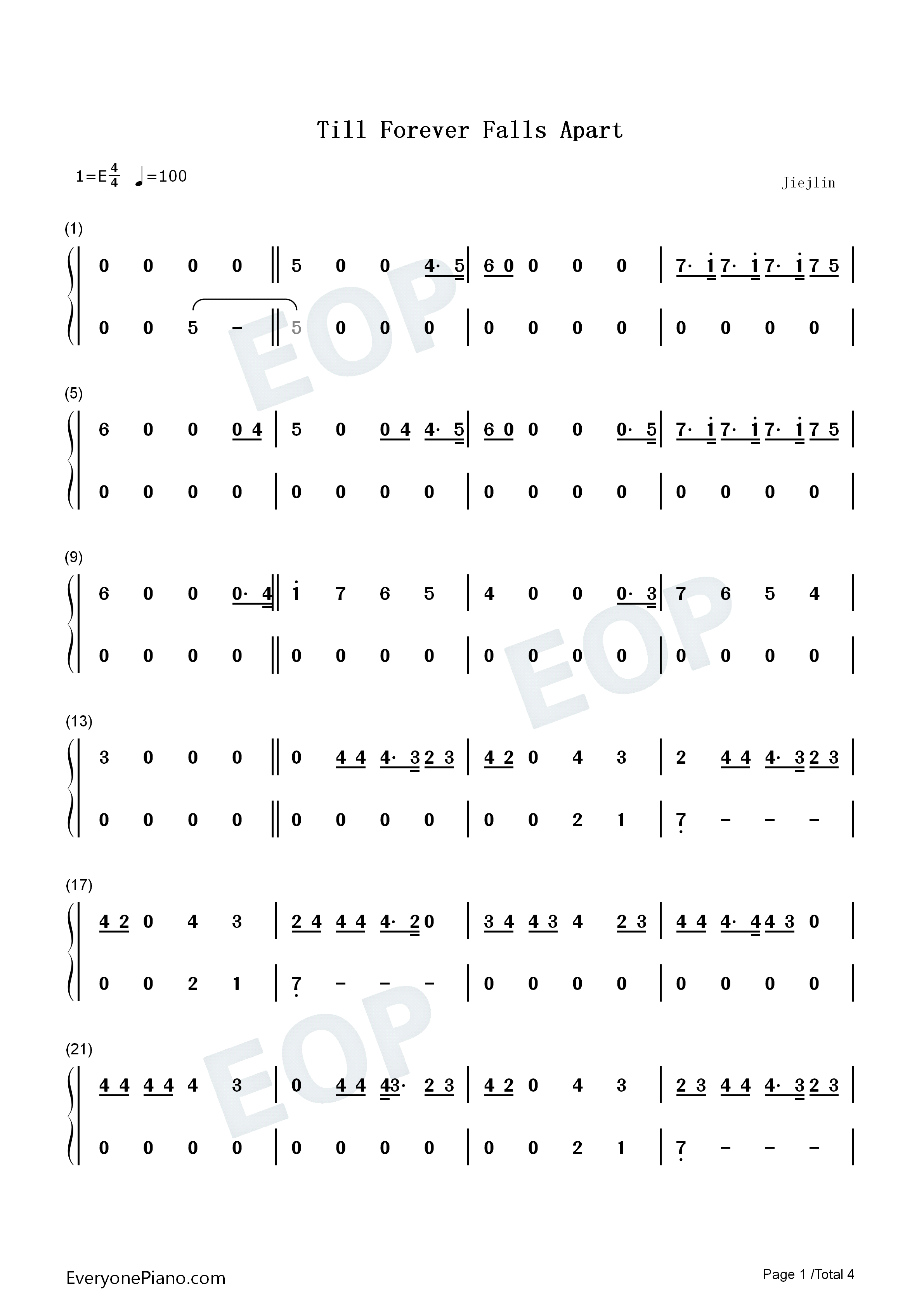Till_Forever_Falls_Apart钢琴简谱_Ashe_Finneas演唱