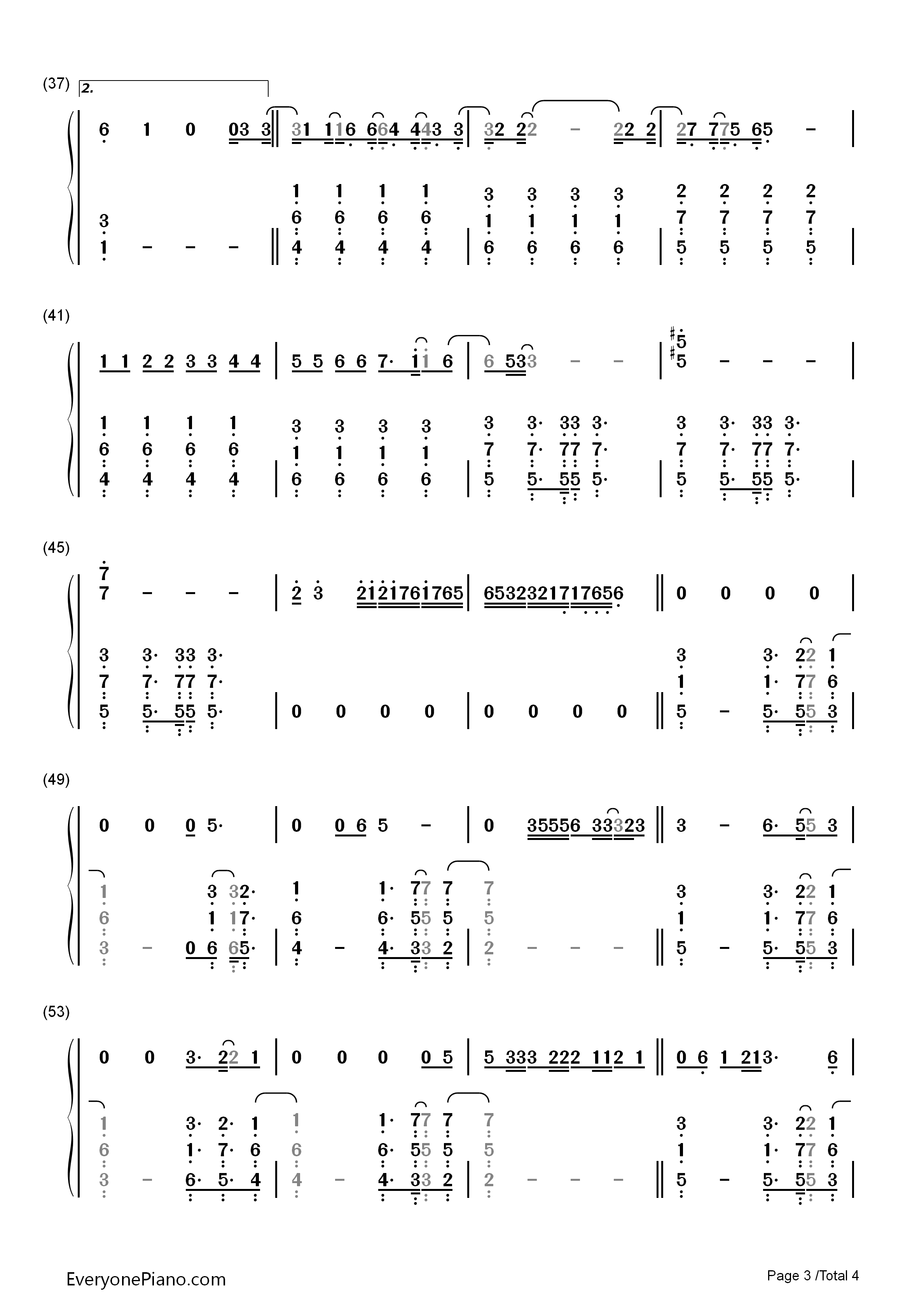 Nobody_Love钢琴简谱_Tori_Kelly演唱