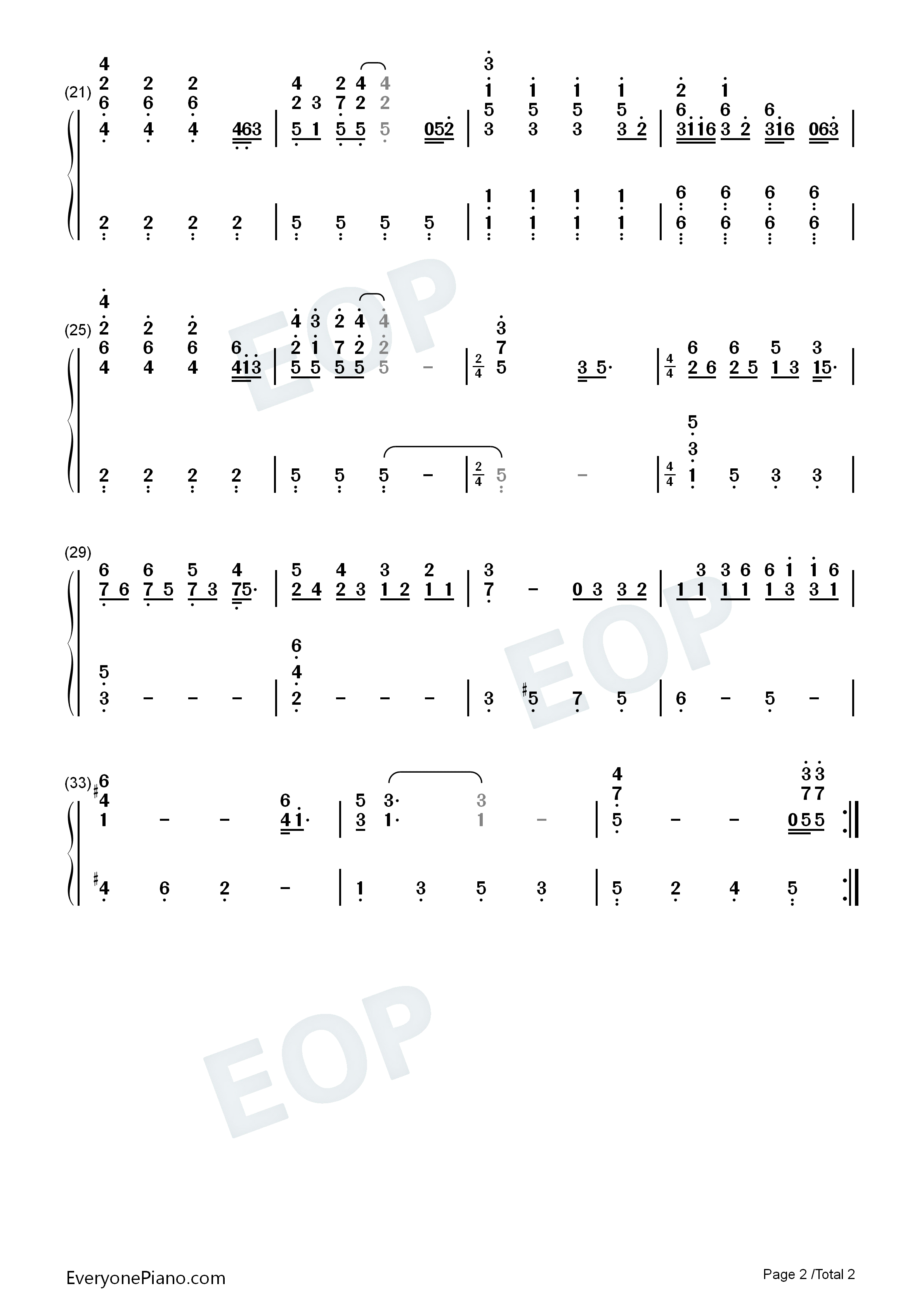 Without_You钢琴简谱_Harry_Nilsson演唱