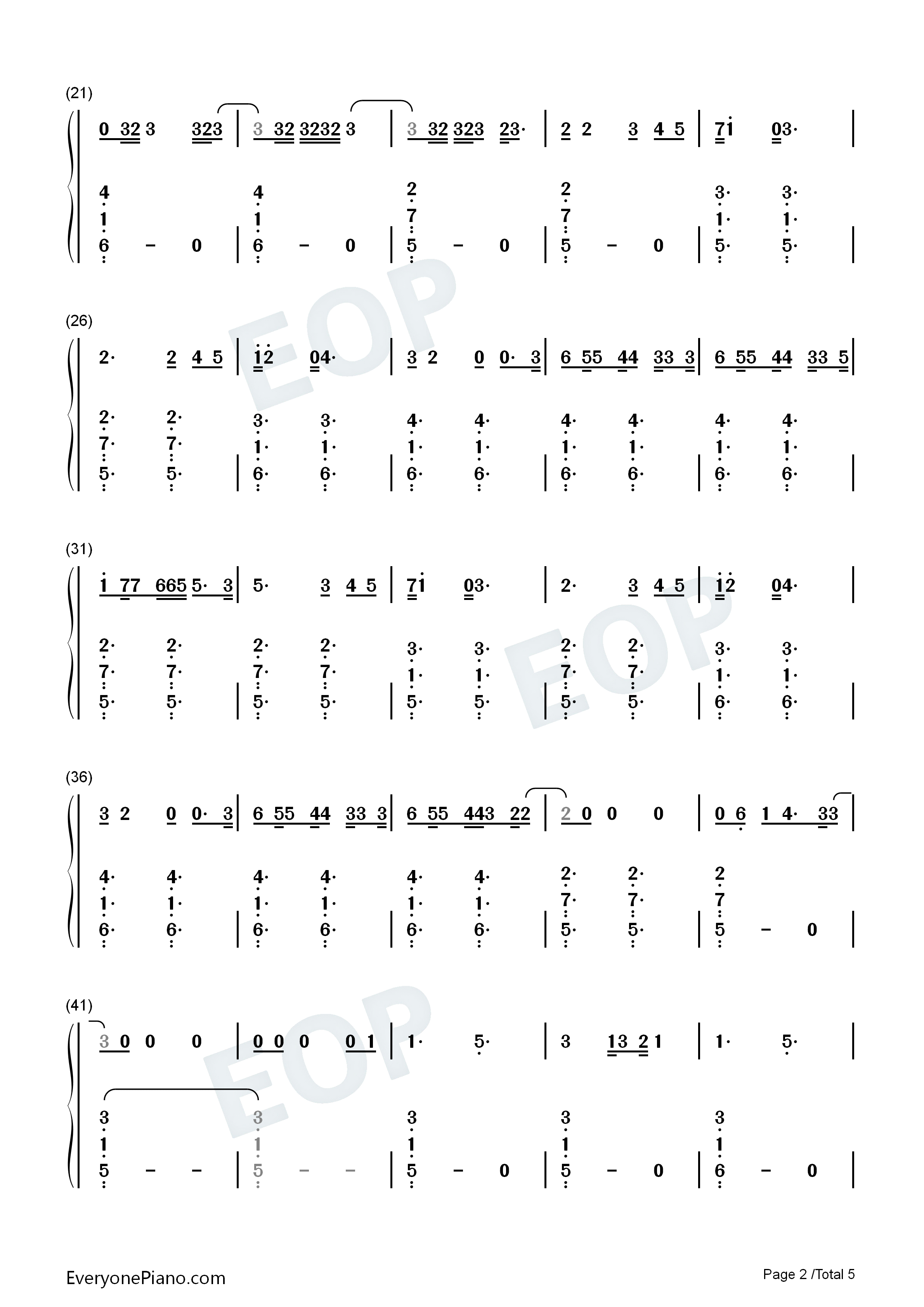 Unsaid_Emily钢琴简谱_David_Lawrence演唱