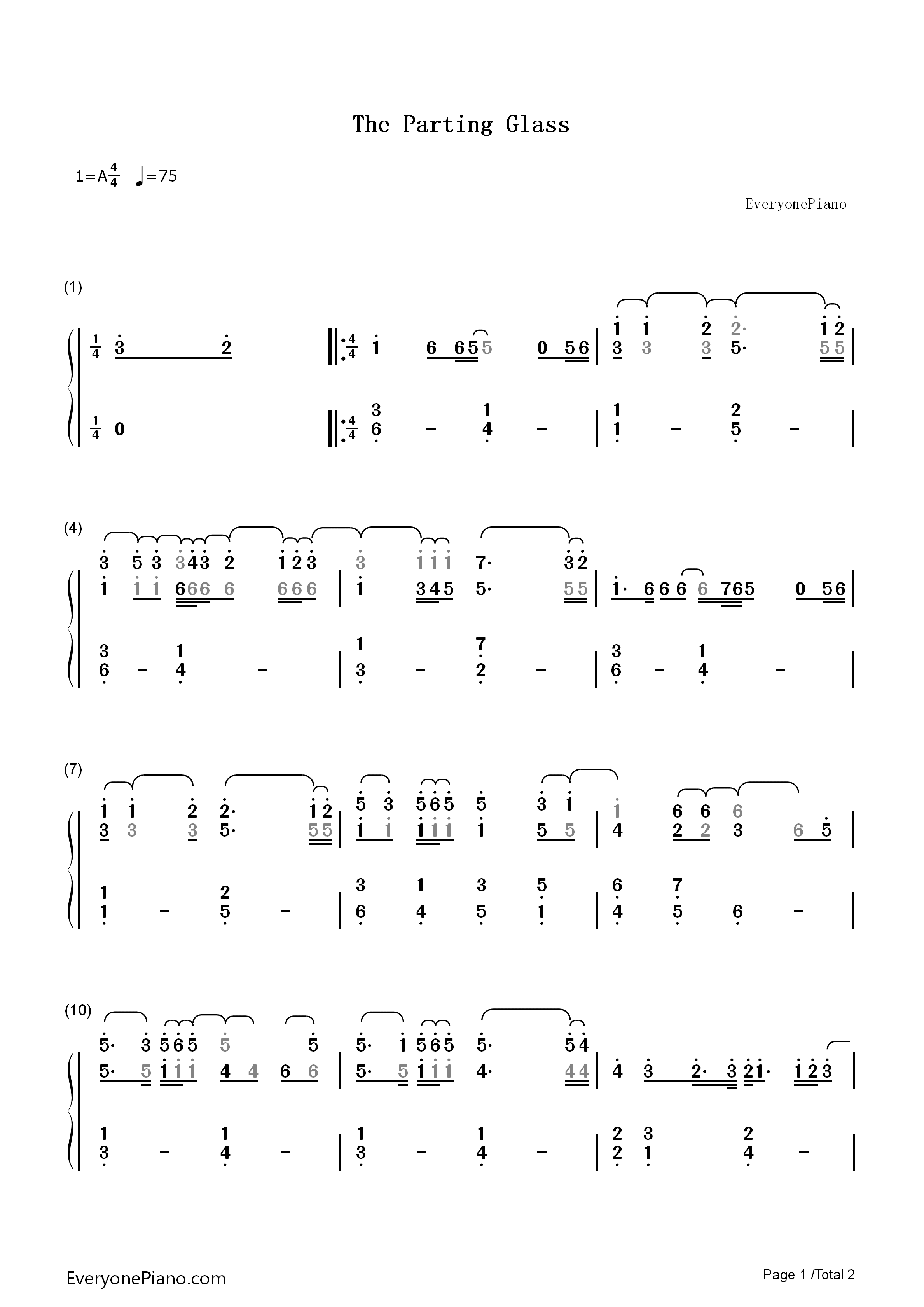 The_Parting_Glass钢琴简谱_Shawn_Mendes演唱