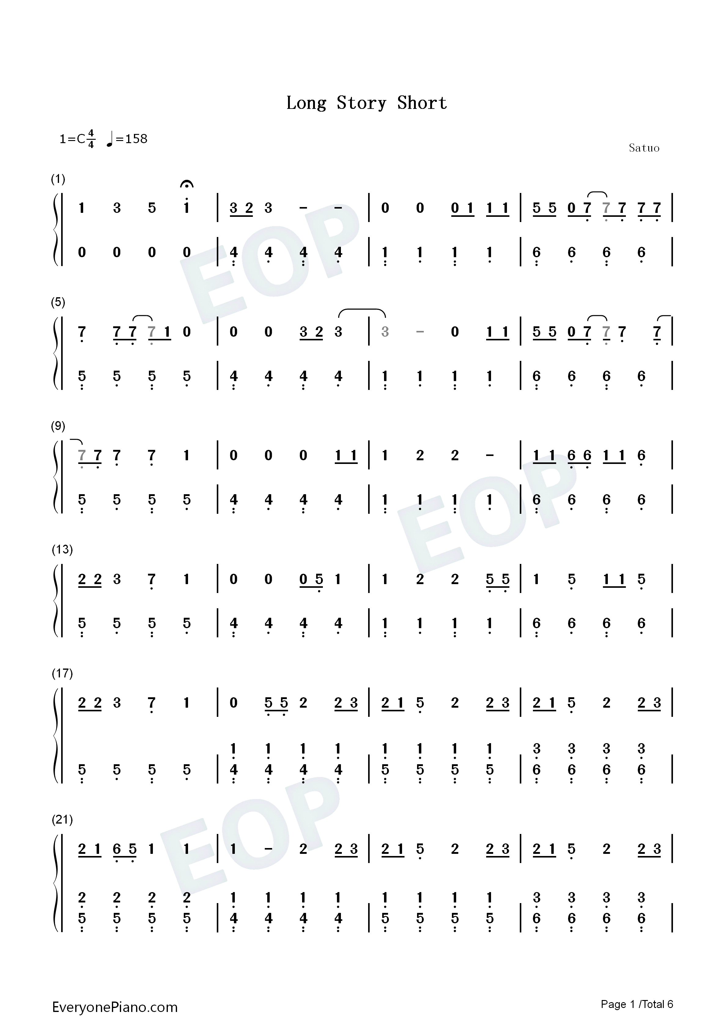 Long_Story_Short钢琴简谱_Taylor_Swift演唱