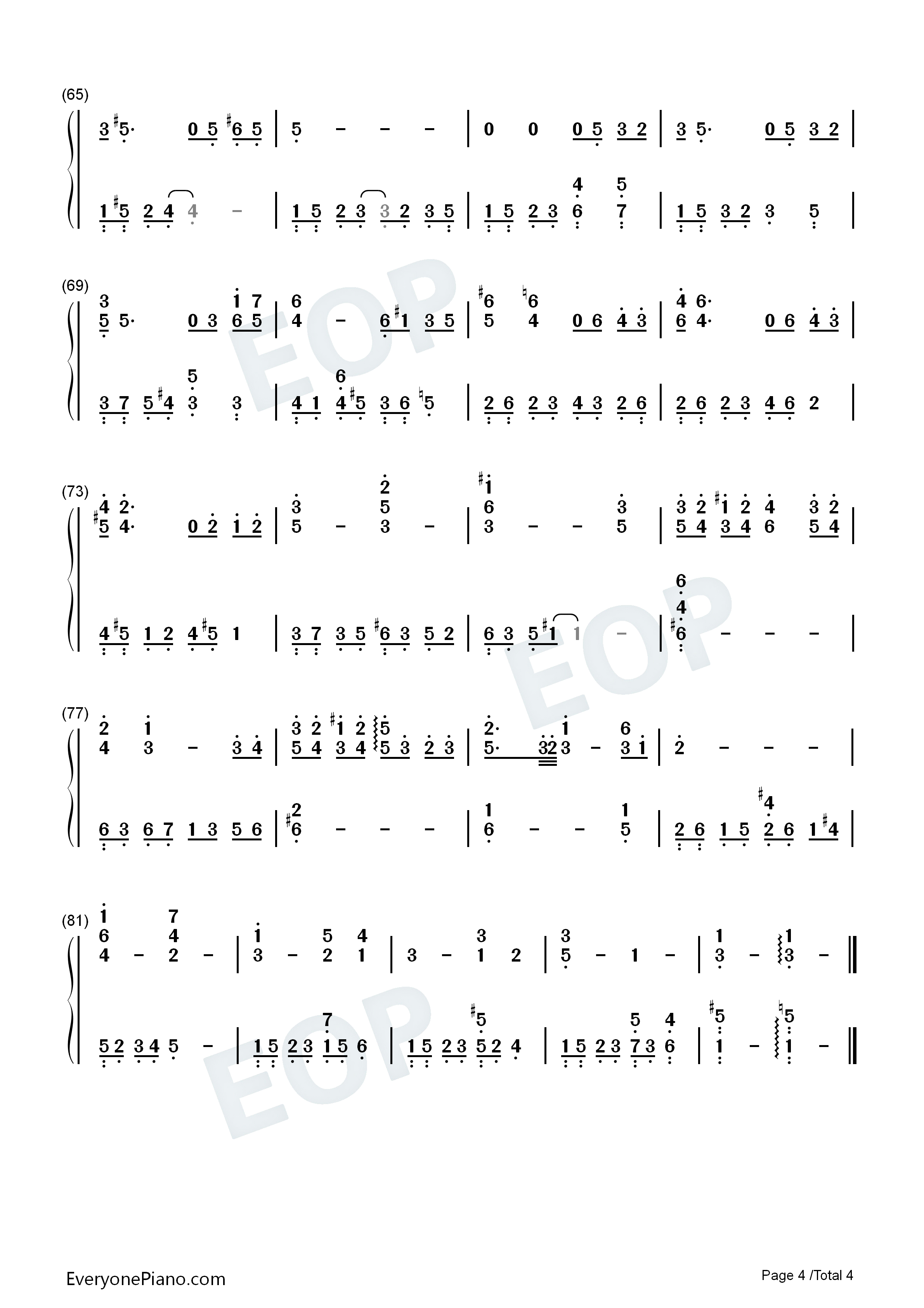 最终幻想VII_Tifa主题曲钢琴简谱_植松伸夫演唱