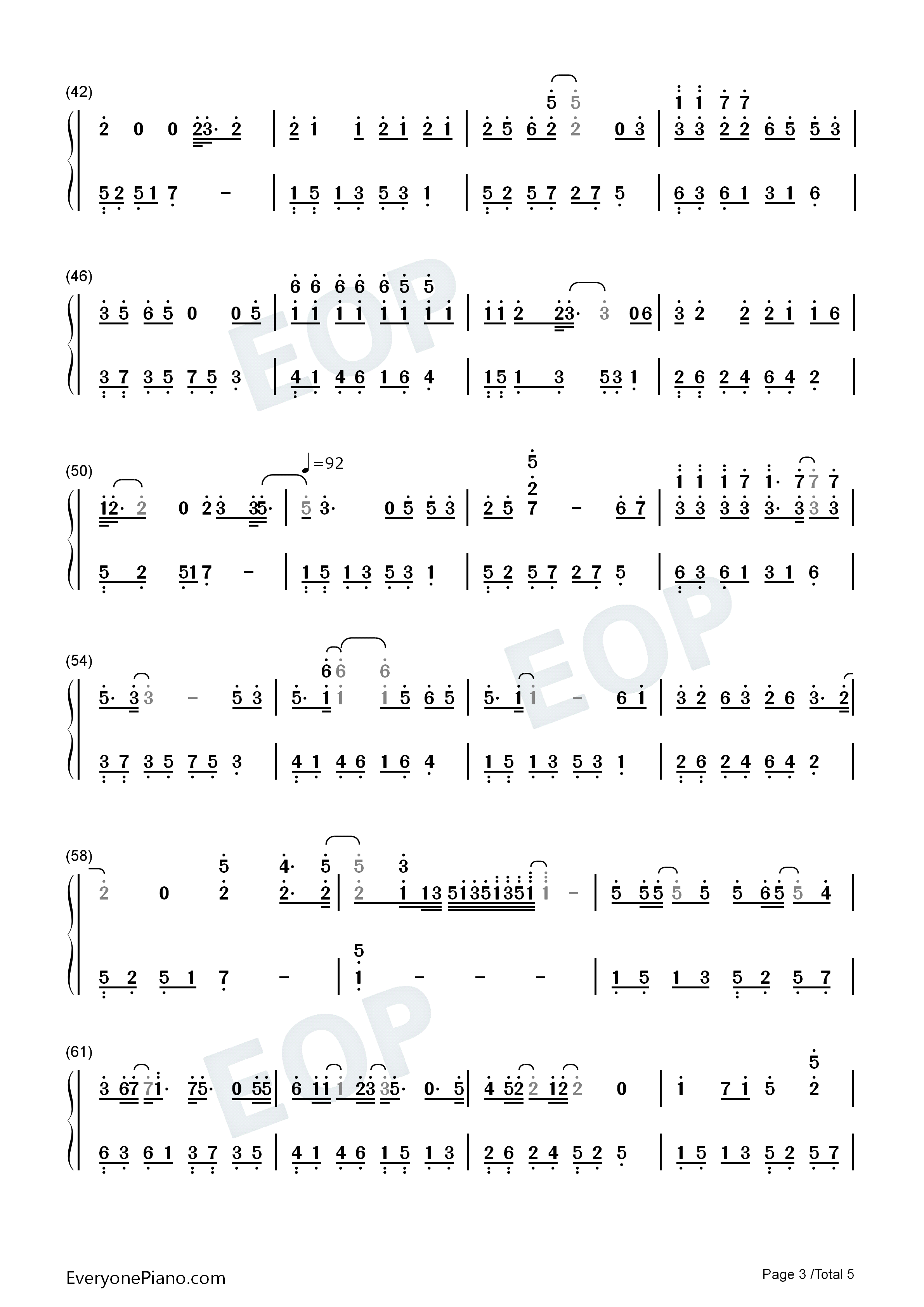 卡农与流行曲串烧钢琴简谱_未知演唱
