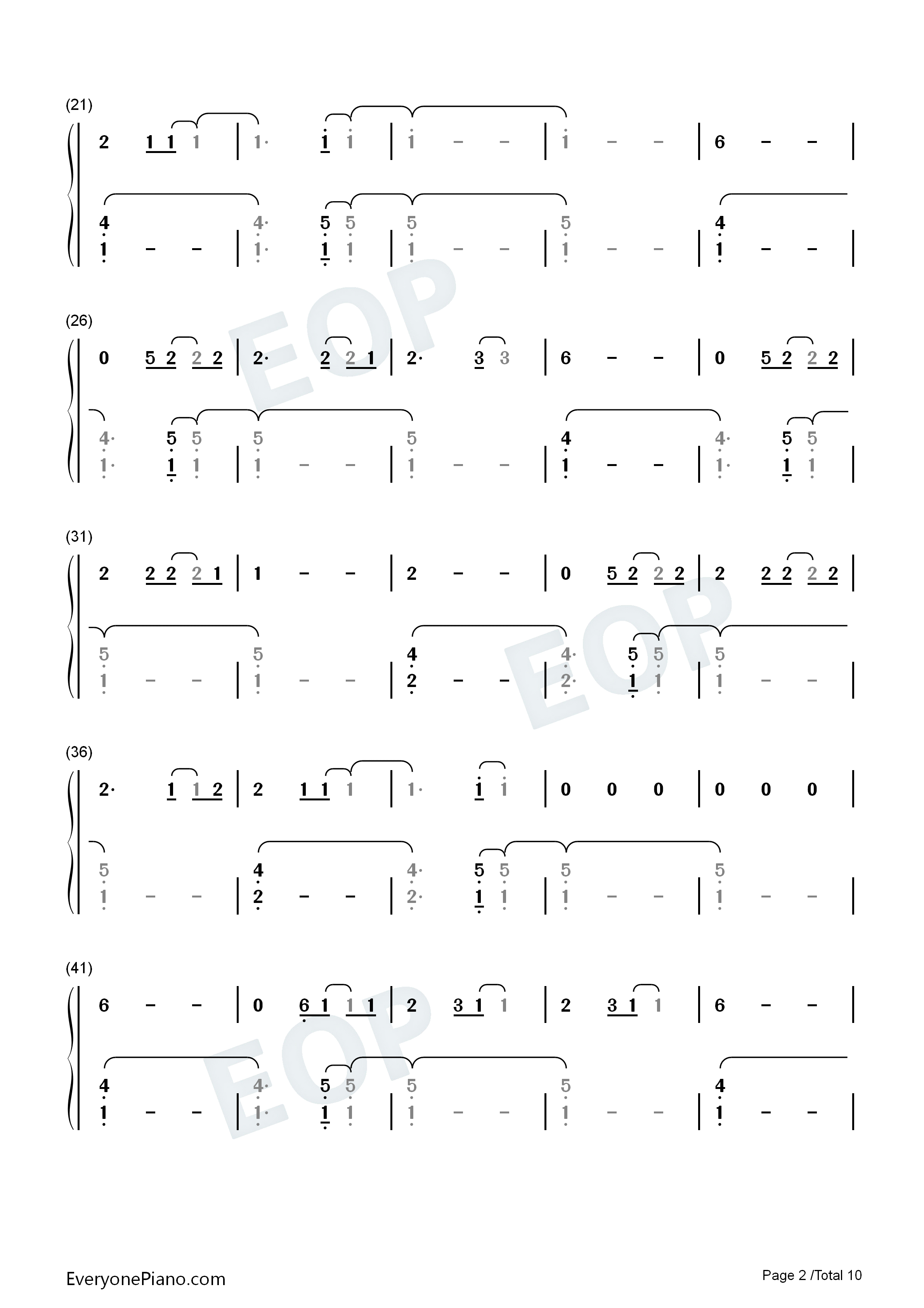 The_1钢琴简谱_Taylor_Swift演唱