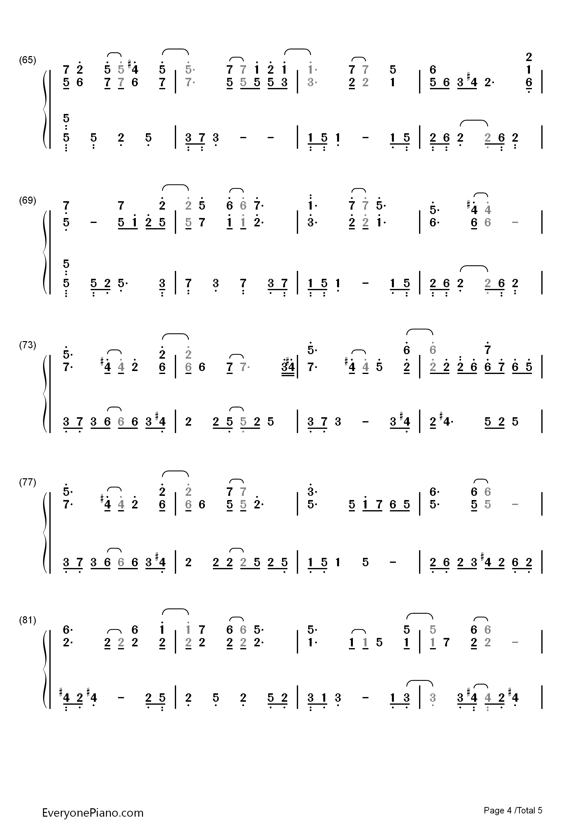 Hand_In_Hand钢琴简谱_Steve_Haun演唱