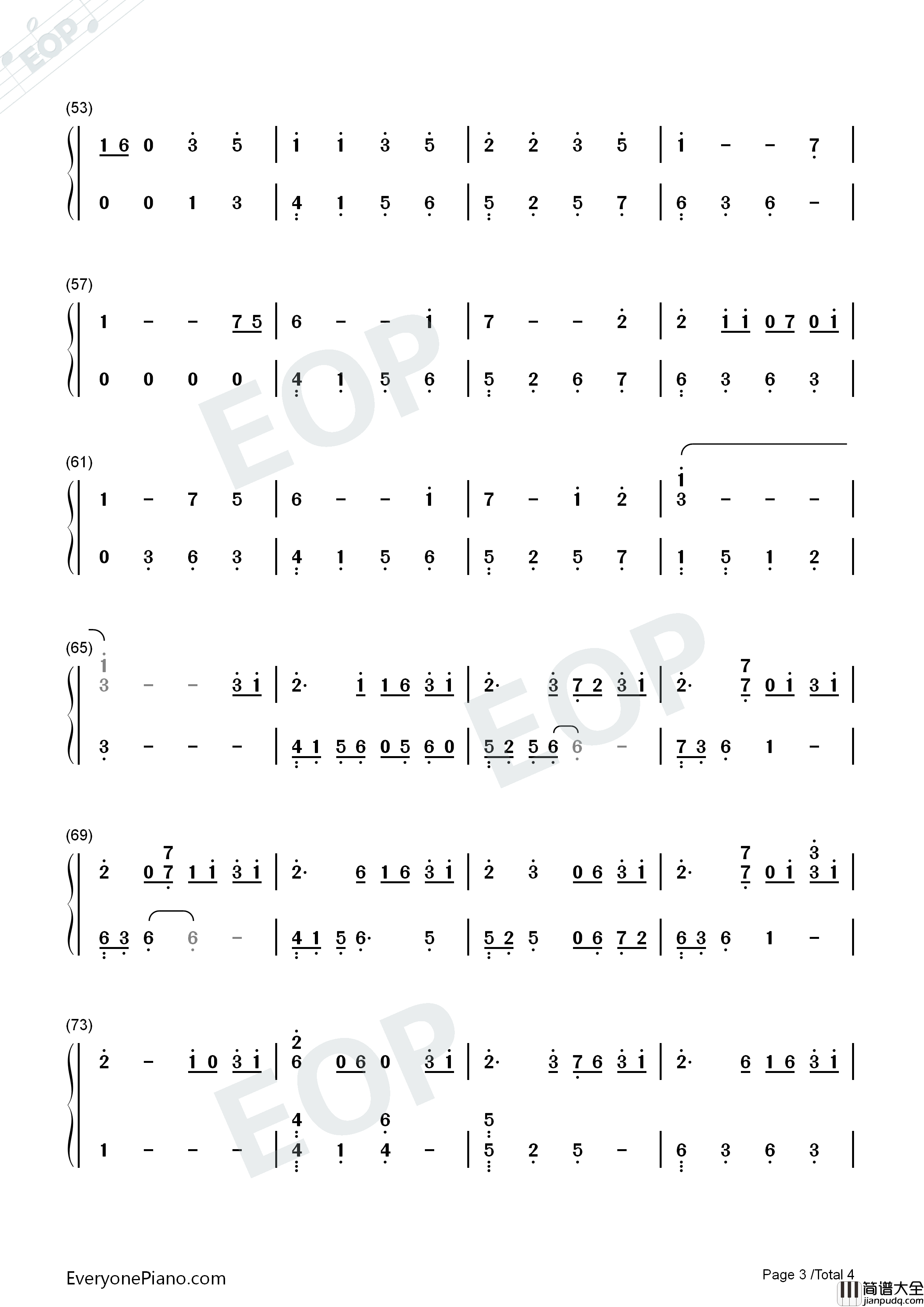 Take_Me_Hand钢琴简谱_Cecile_Corbel演唱