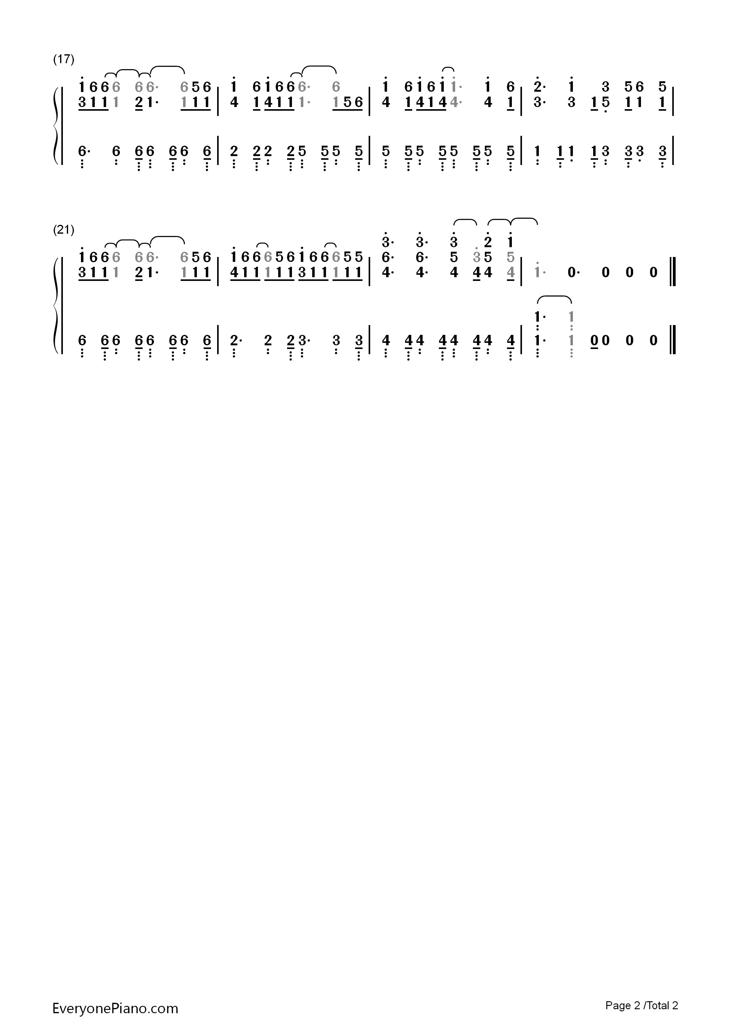 History钢琴简谱_One_Direction演唱
