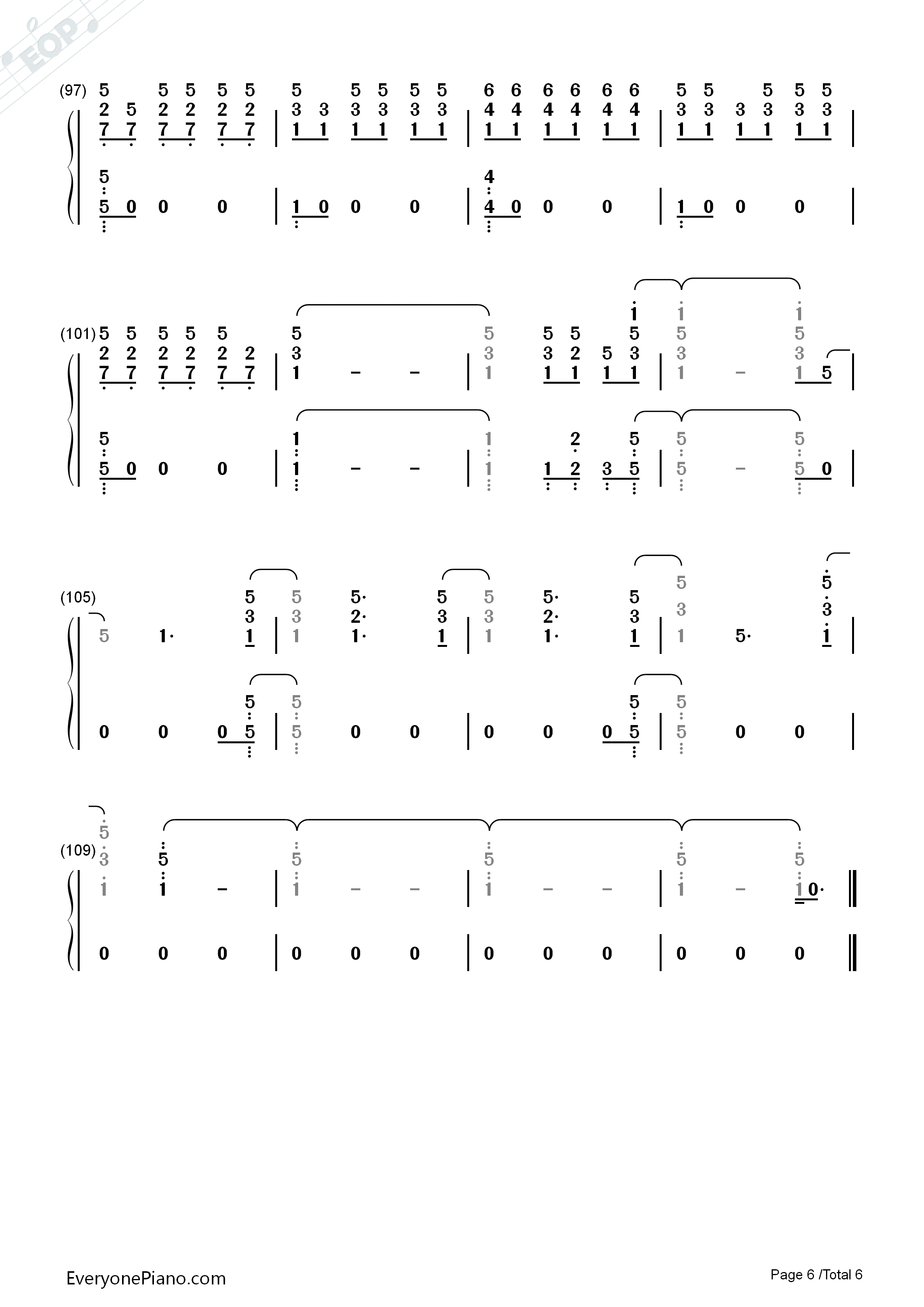 One_Last_Song钢琴简谱_Sam_Smith演唱