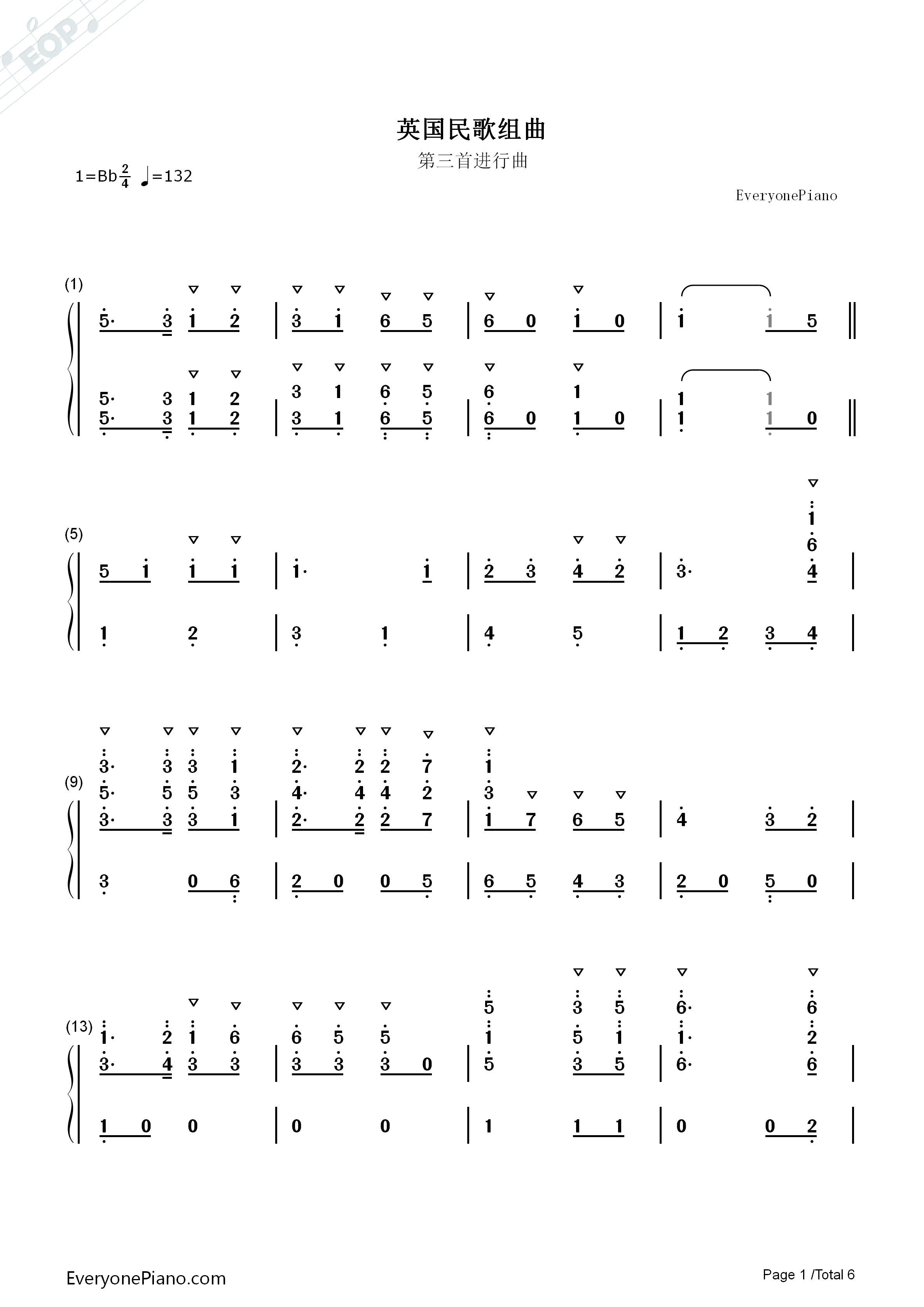 英国民歌组曲钢琴简谱_沃恩·威廉斯演唱