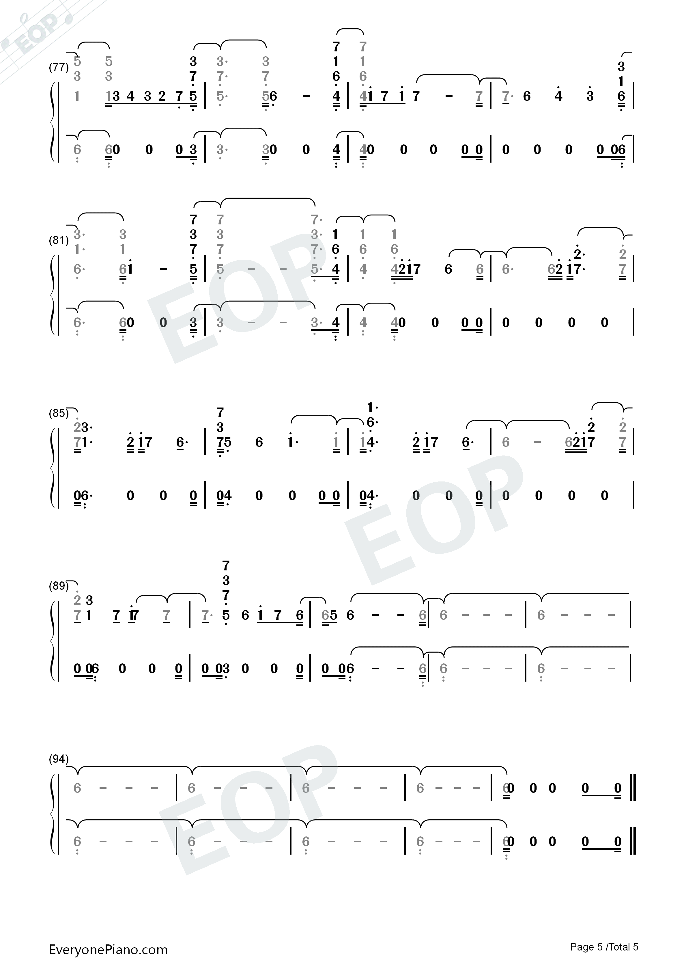 Lovely钢琴简谱_Billie_Eilish_Khalid演唱