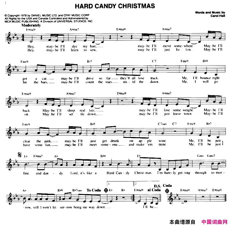 HARDCANDYCHRISTMAS简谱