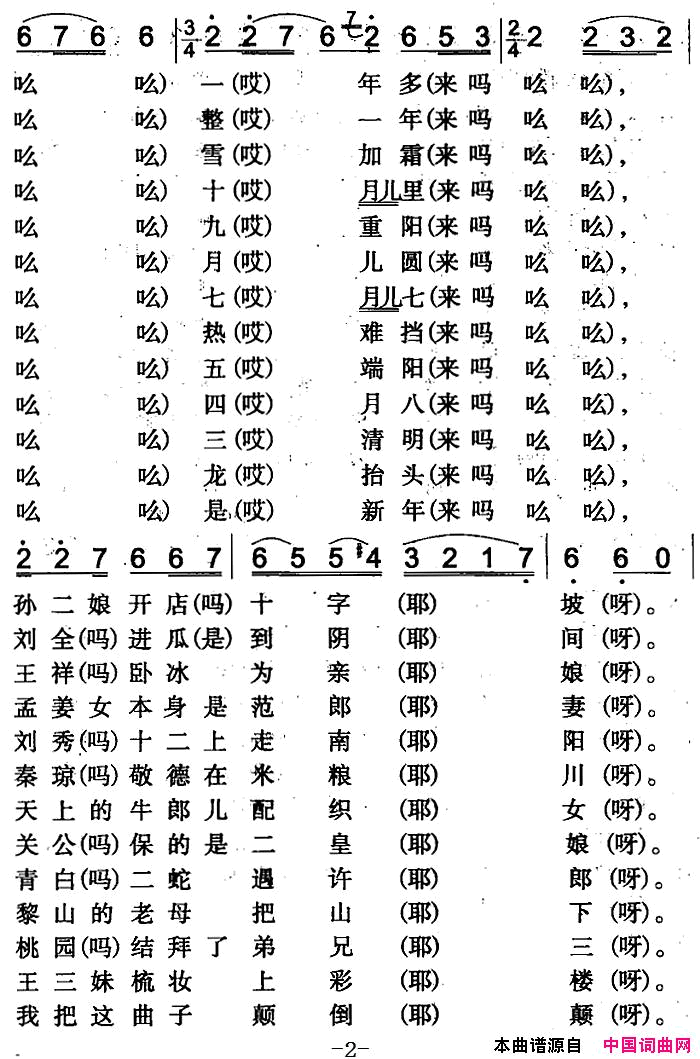 珍珠倒卷帘一简谱_沙力尔演唱_伊犁回族民歌词曲