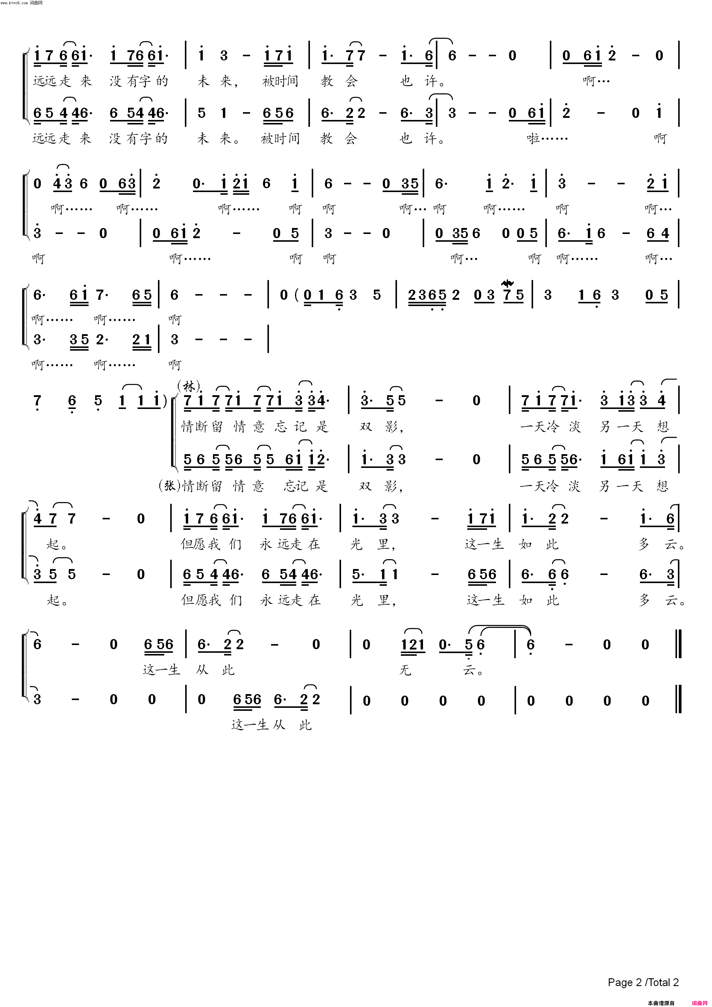 双影电视剧_如懿传_主题曲简谱_张惠妹演唱_易家扬/丁薇词曲