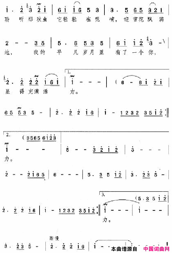 邓丽君演唱歌曲集051_100简谱