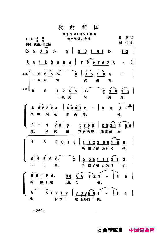 颂歌献给伟大的党歌曲集251_300简谱