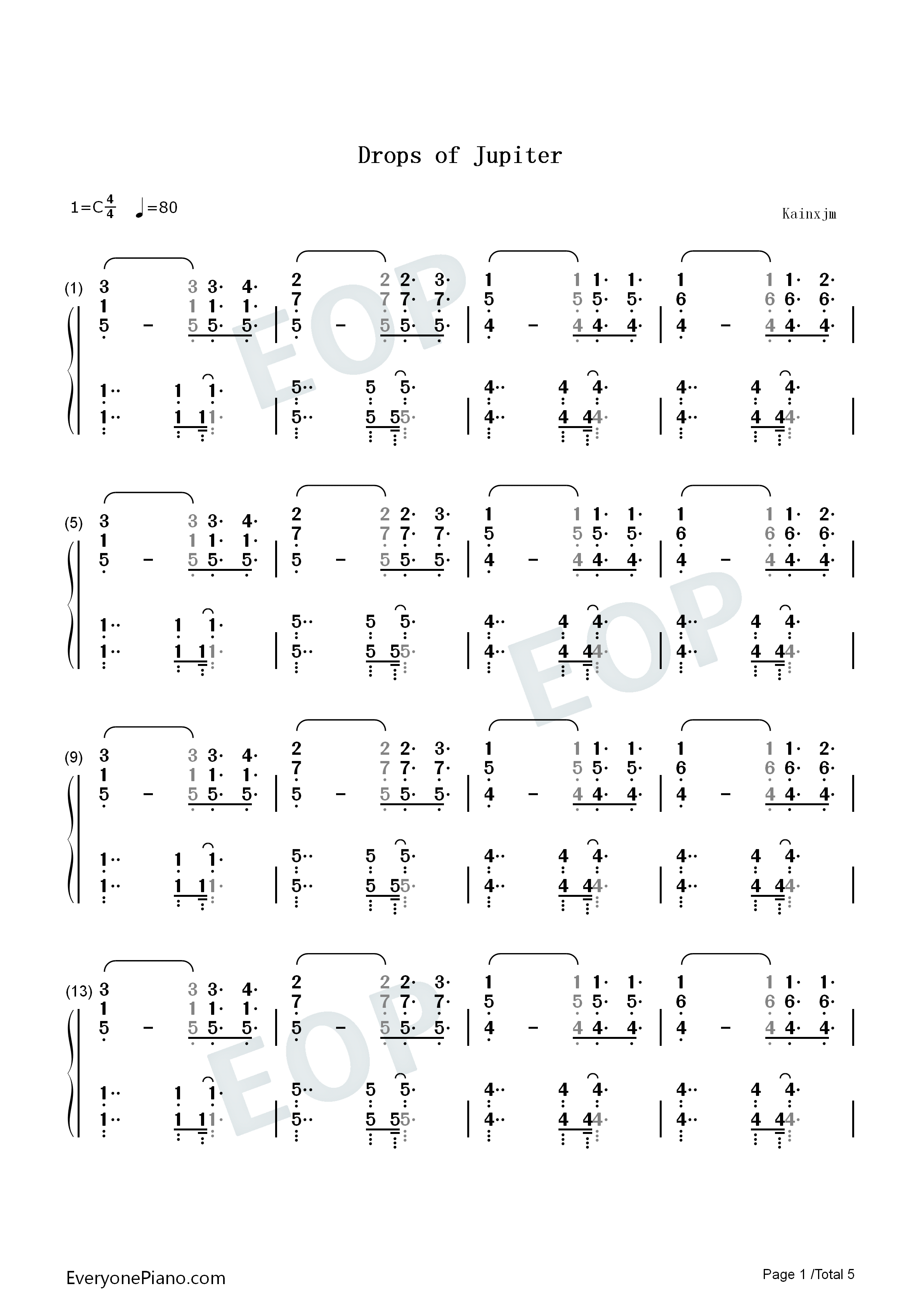 Drops_of_Jupiter_Tell_Me钢琴简谱_Train演唱