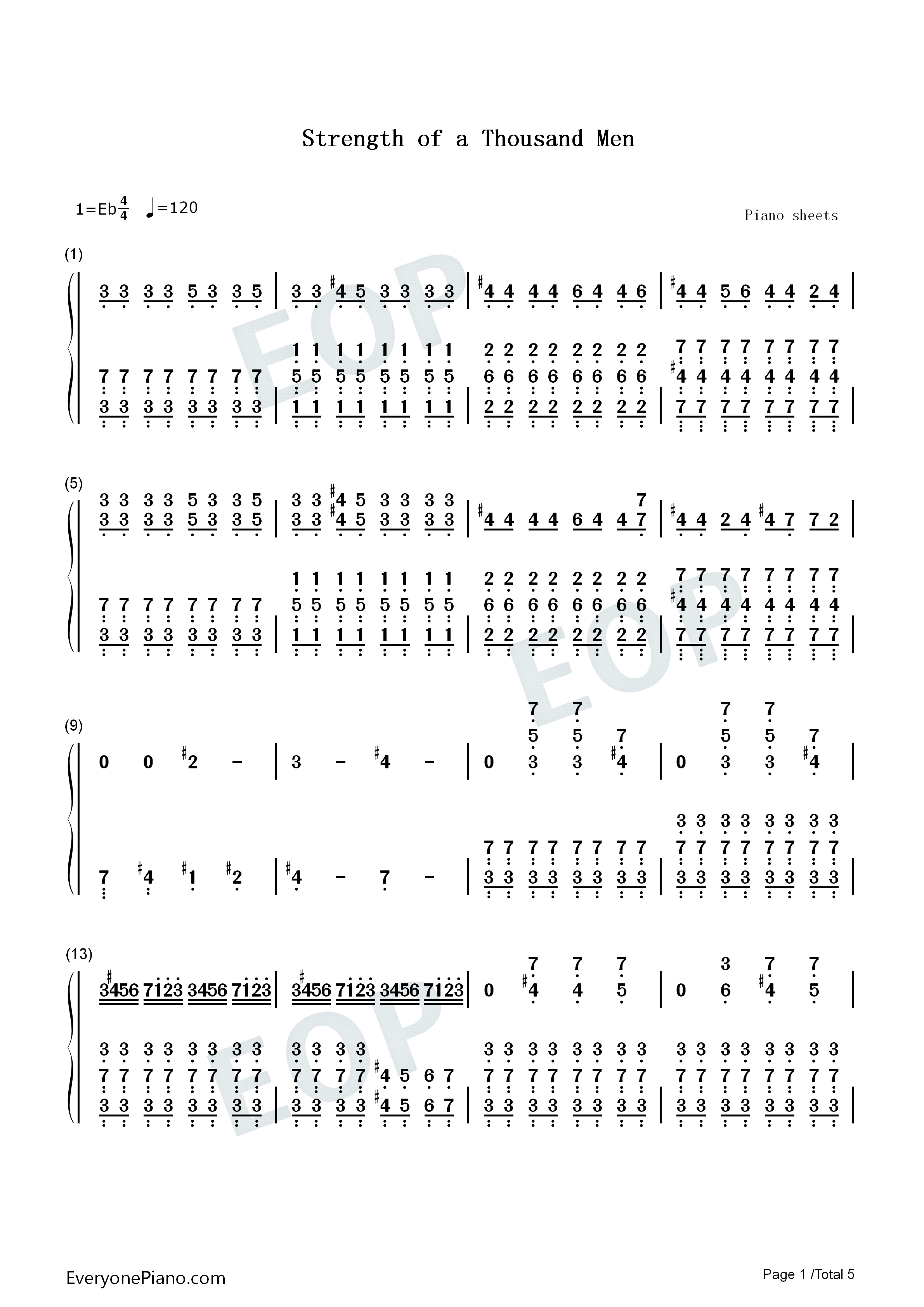 Strength_of_a_Thousand_Men钢琴简谱_Two_Steps_from_Hell演唱