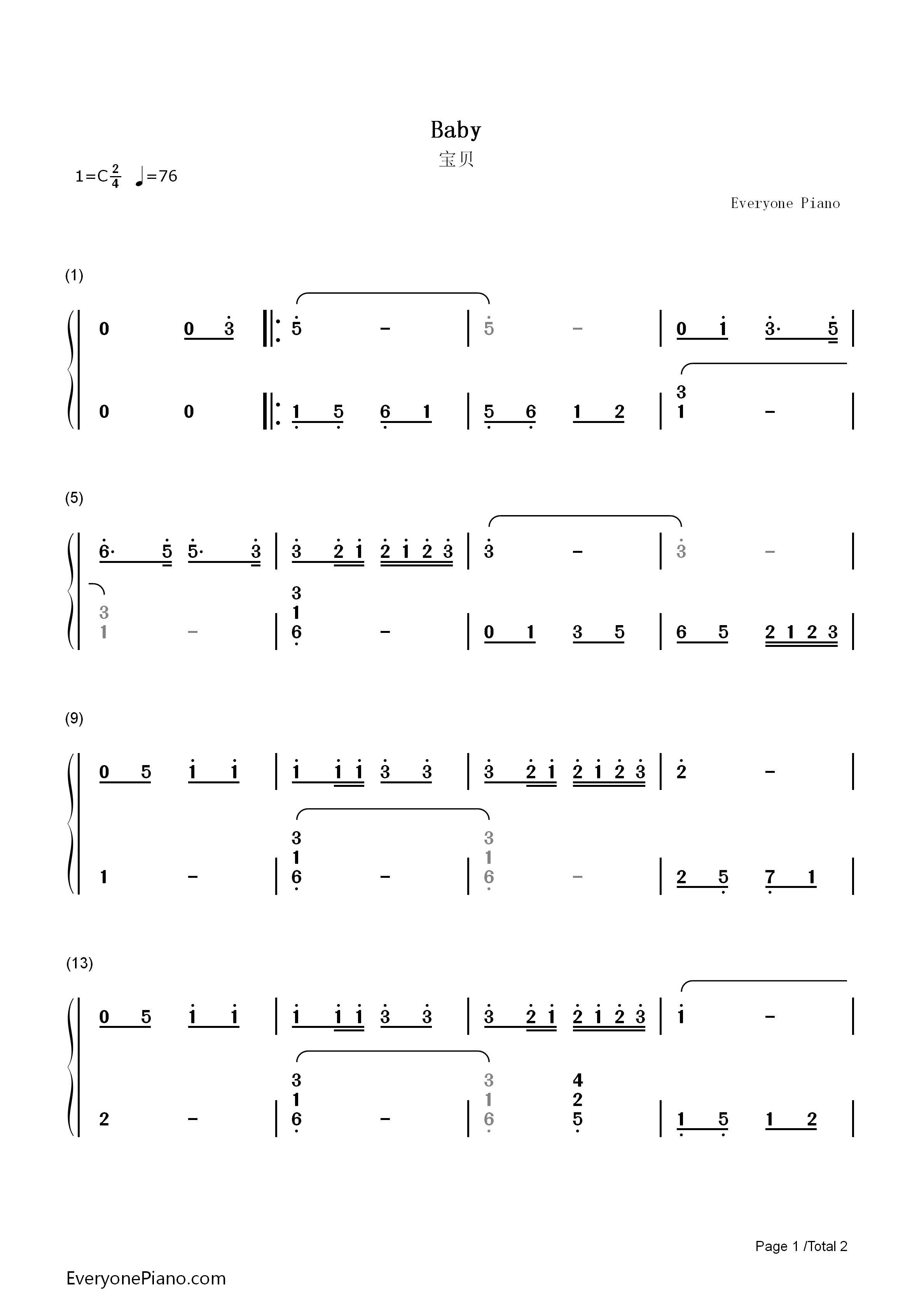 宝贝钢琴简谱_外国儿歌钢琴曲集之一演唱