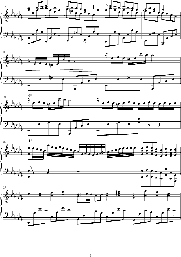降Ｃ大调夜曲简谱_心兰演唱
