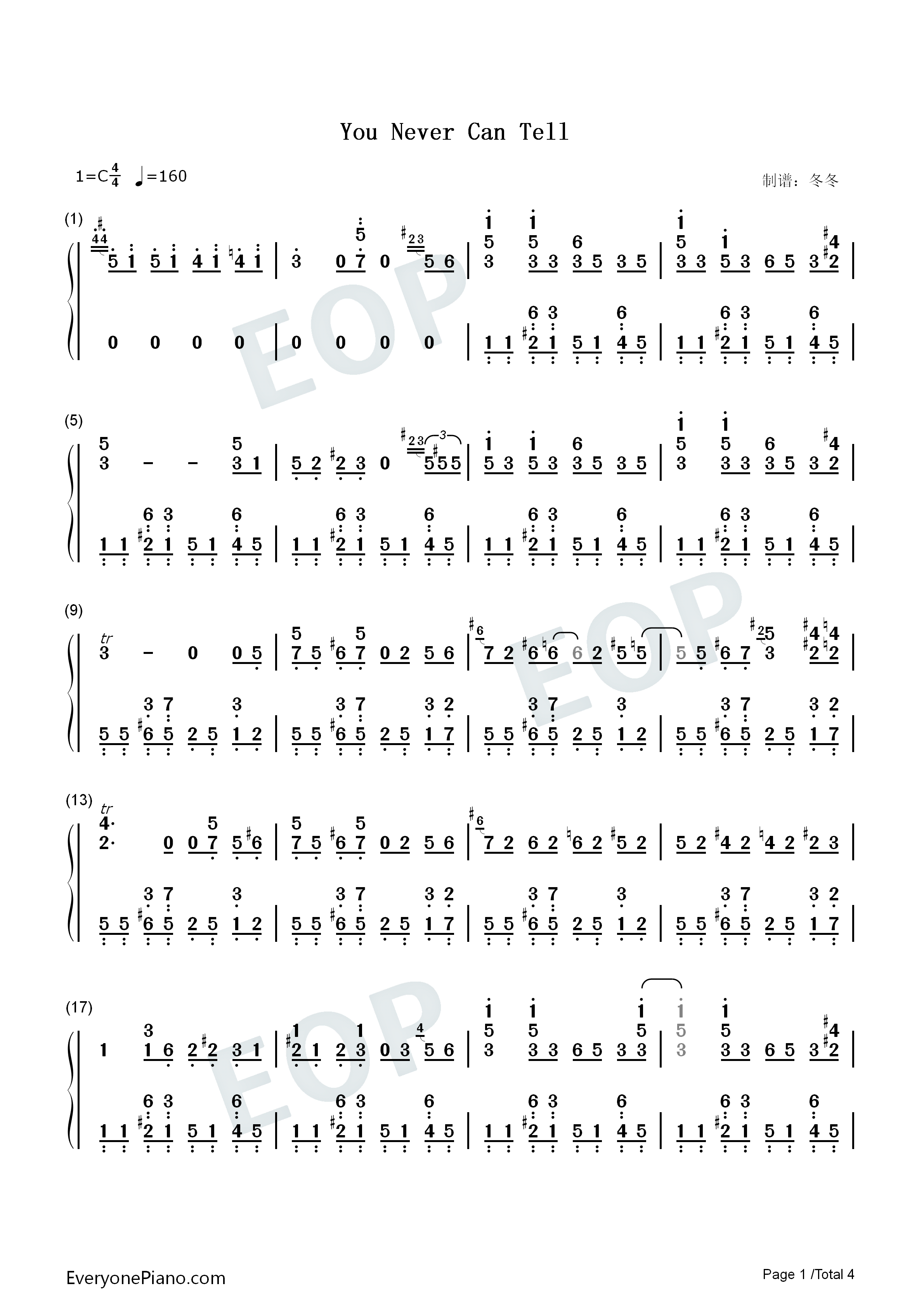 You_Never_Can_Tell钢琴简谱_Chuck_Berry演唱